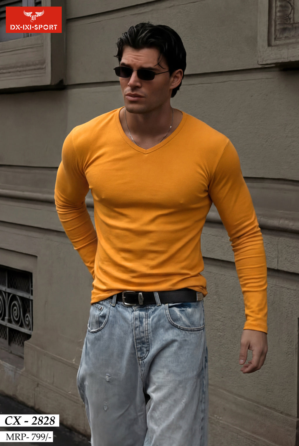 V NECK FULL SLEEVE T-SHIRT (CX-2828)