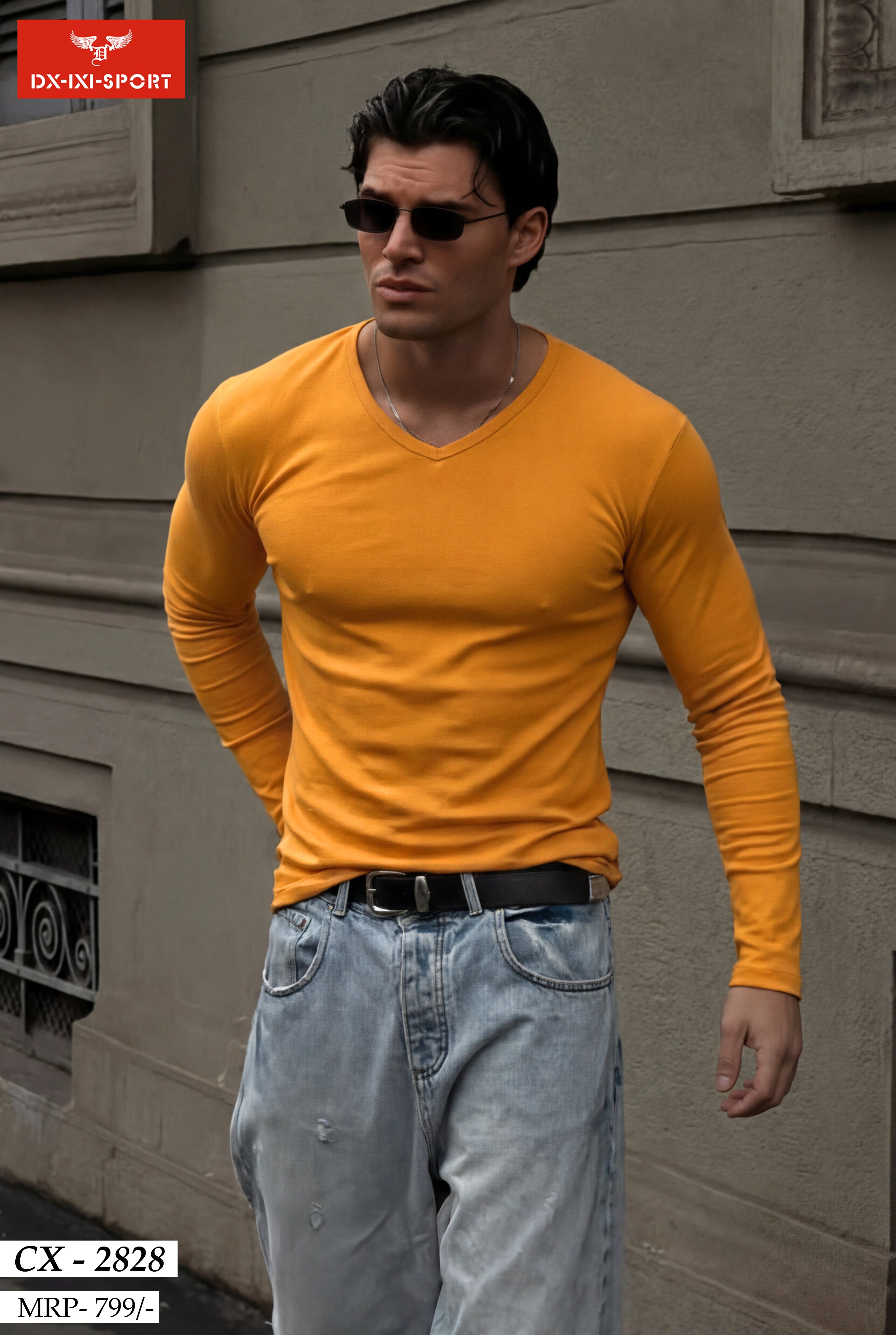 V NECK FULL SLEEVE T-SHIRT (CX-2828)
