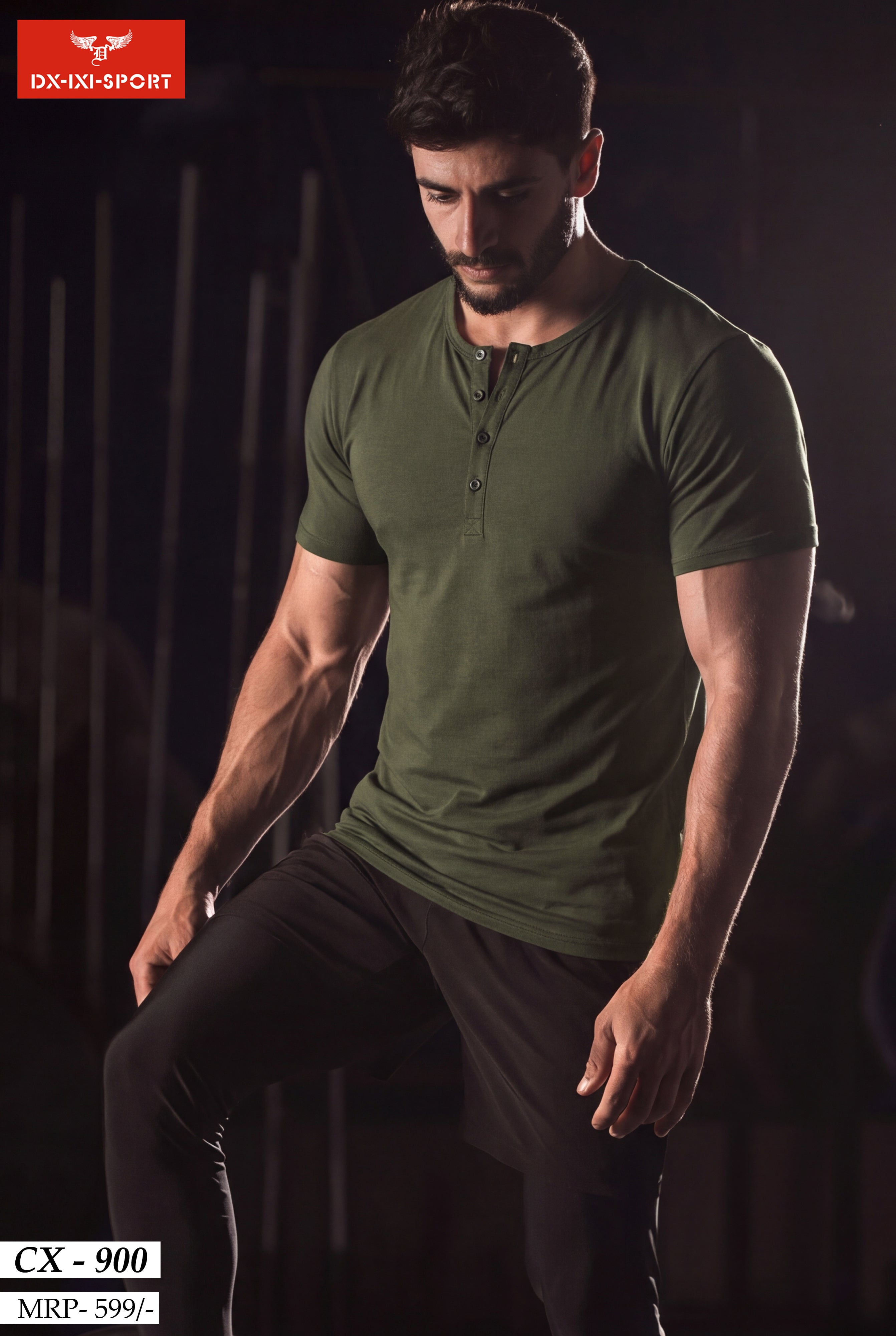 Y-NECK HALF SLEEVES T-SHIRT (CX-900)
