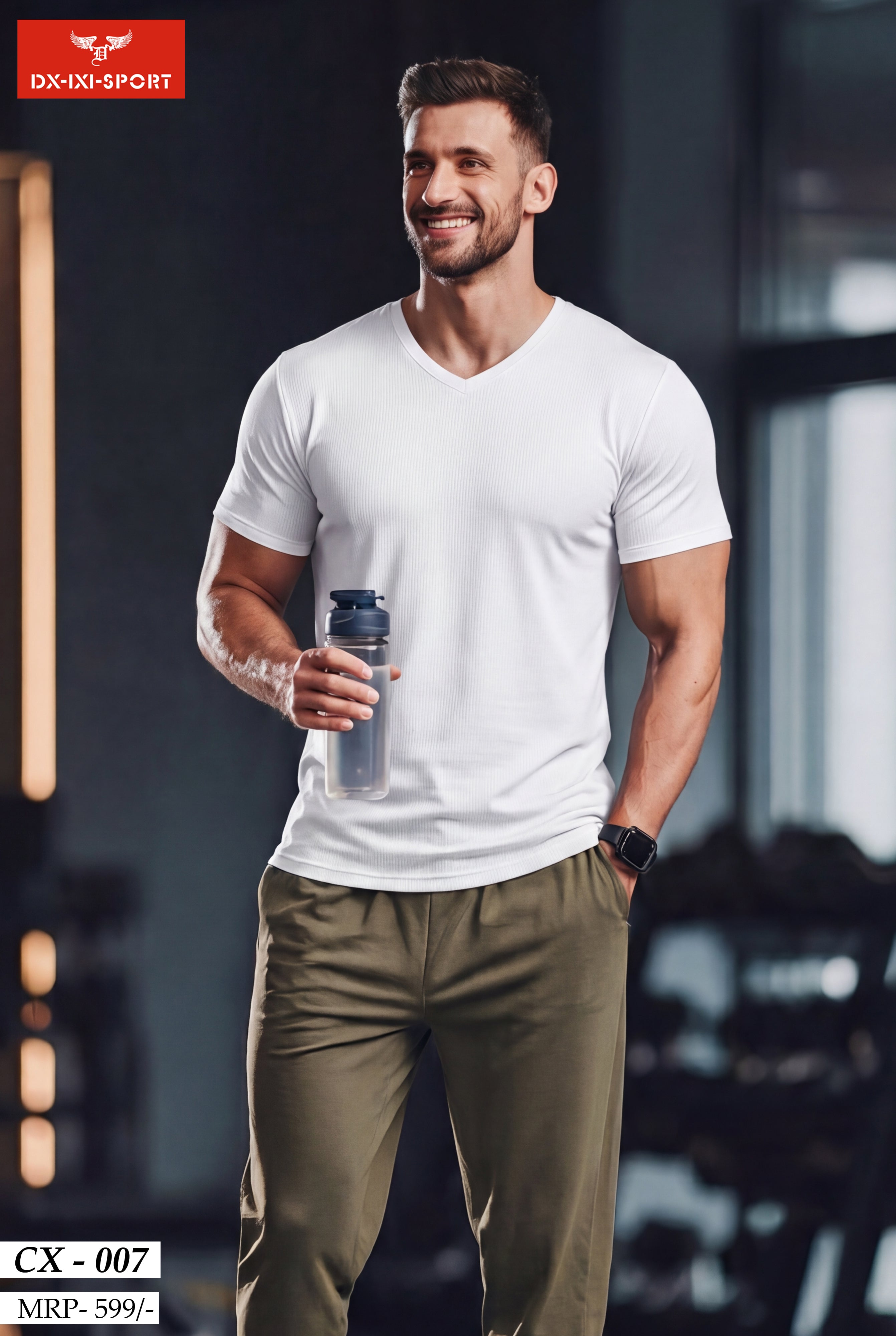 V-NECK HALF SLEEVES T-SHIRT (CX-007)
