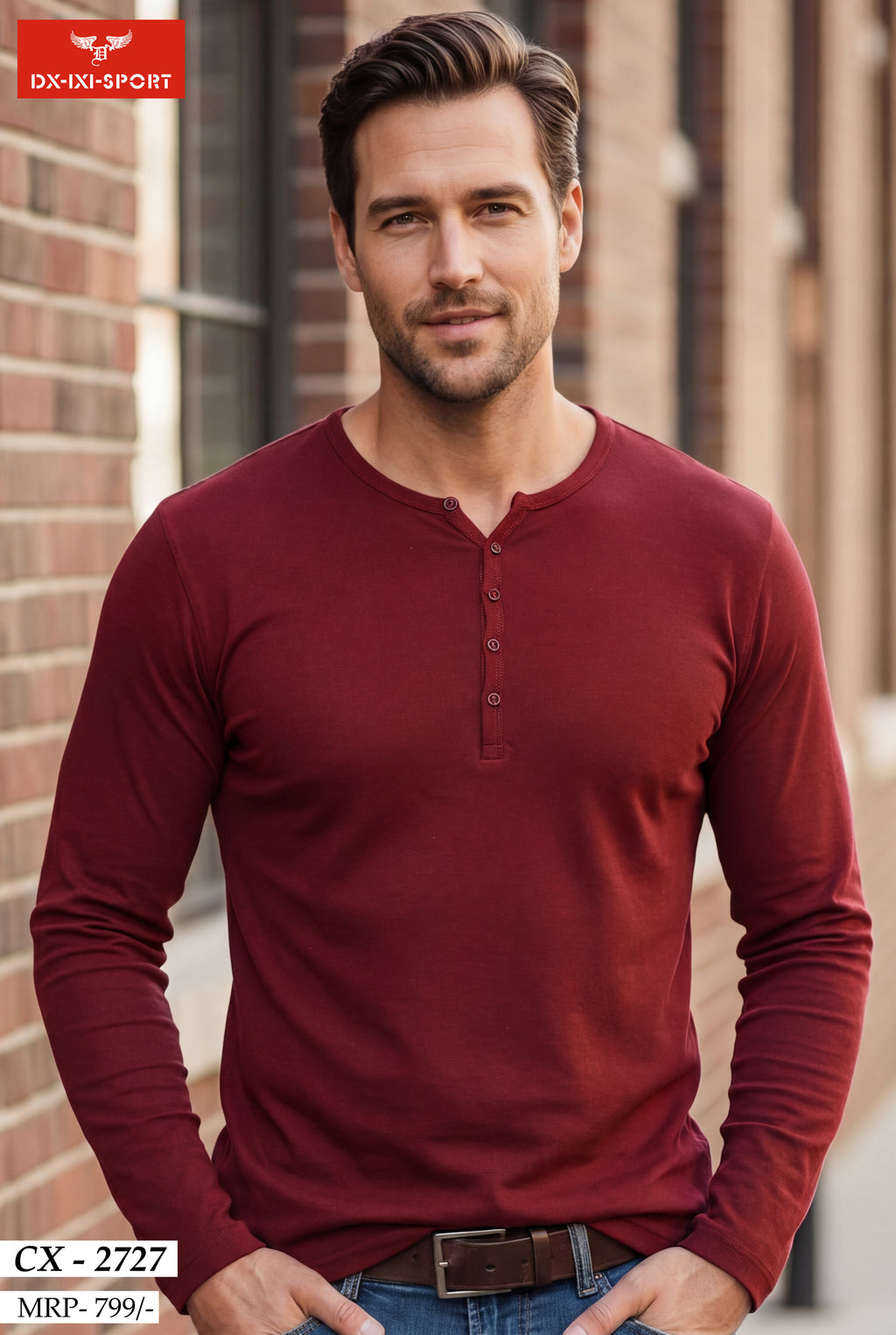 Y NECK FULLSLEEVE T-SHIRT (CX-2727)