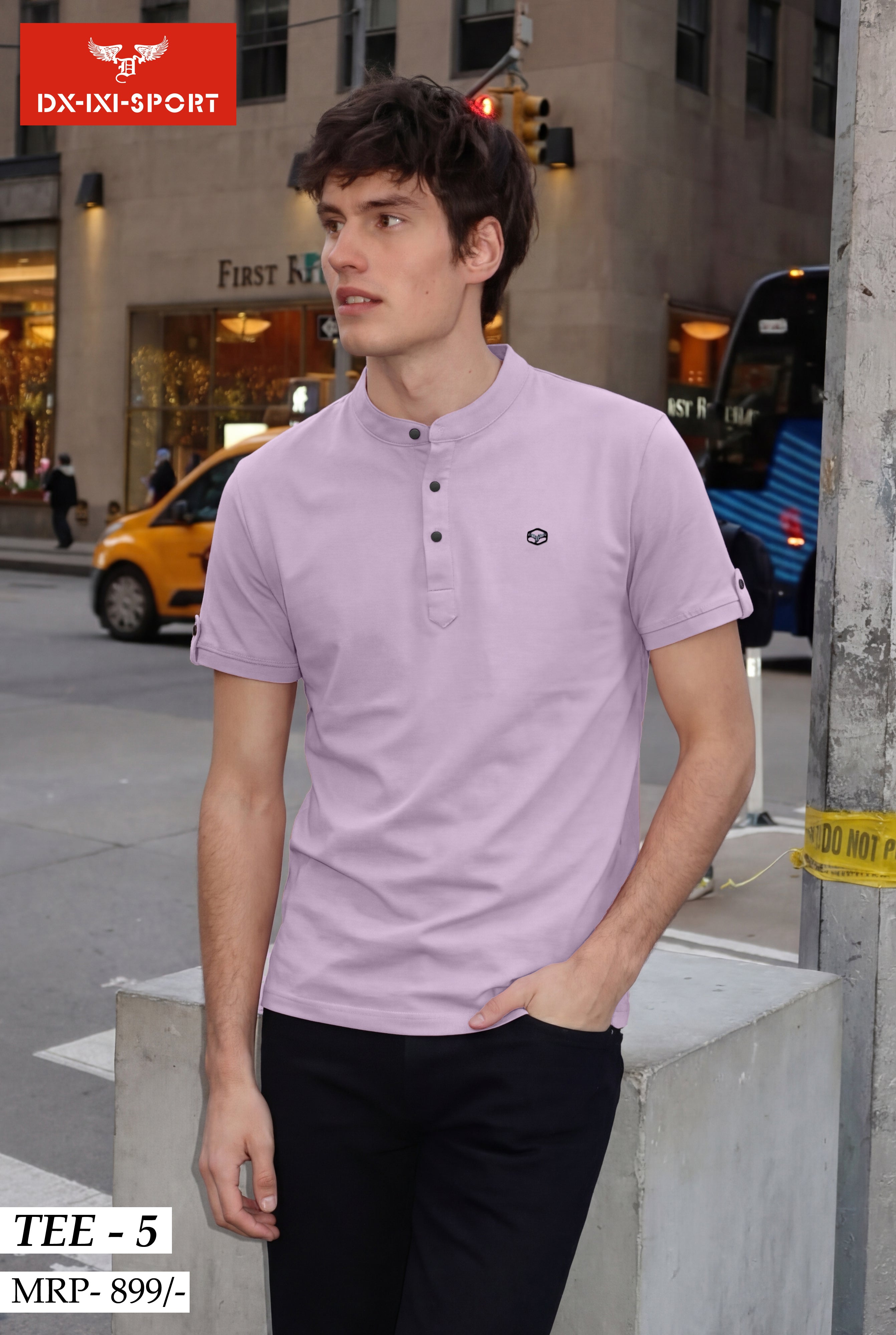 BAN COLLAR T-SHIRT (TEE-5)