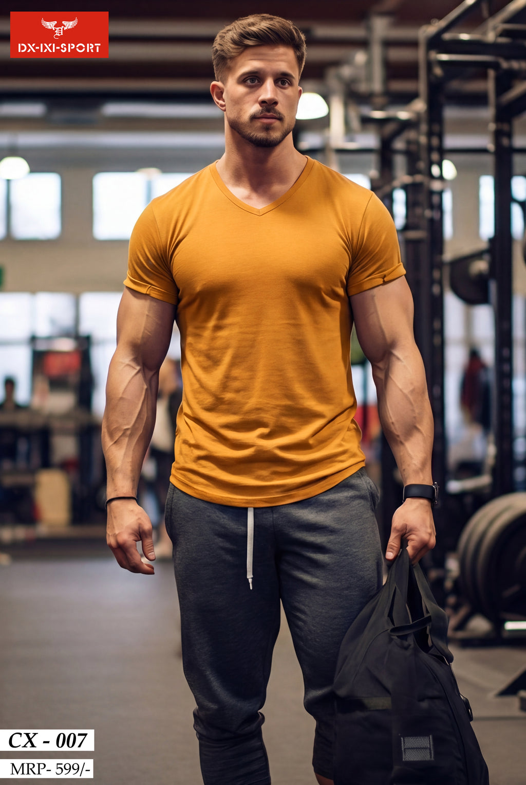 V-NECK HALF SLEEVES T-SHIRT (CX-007)