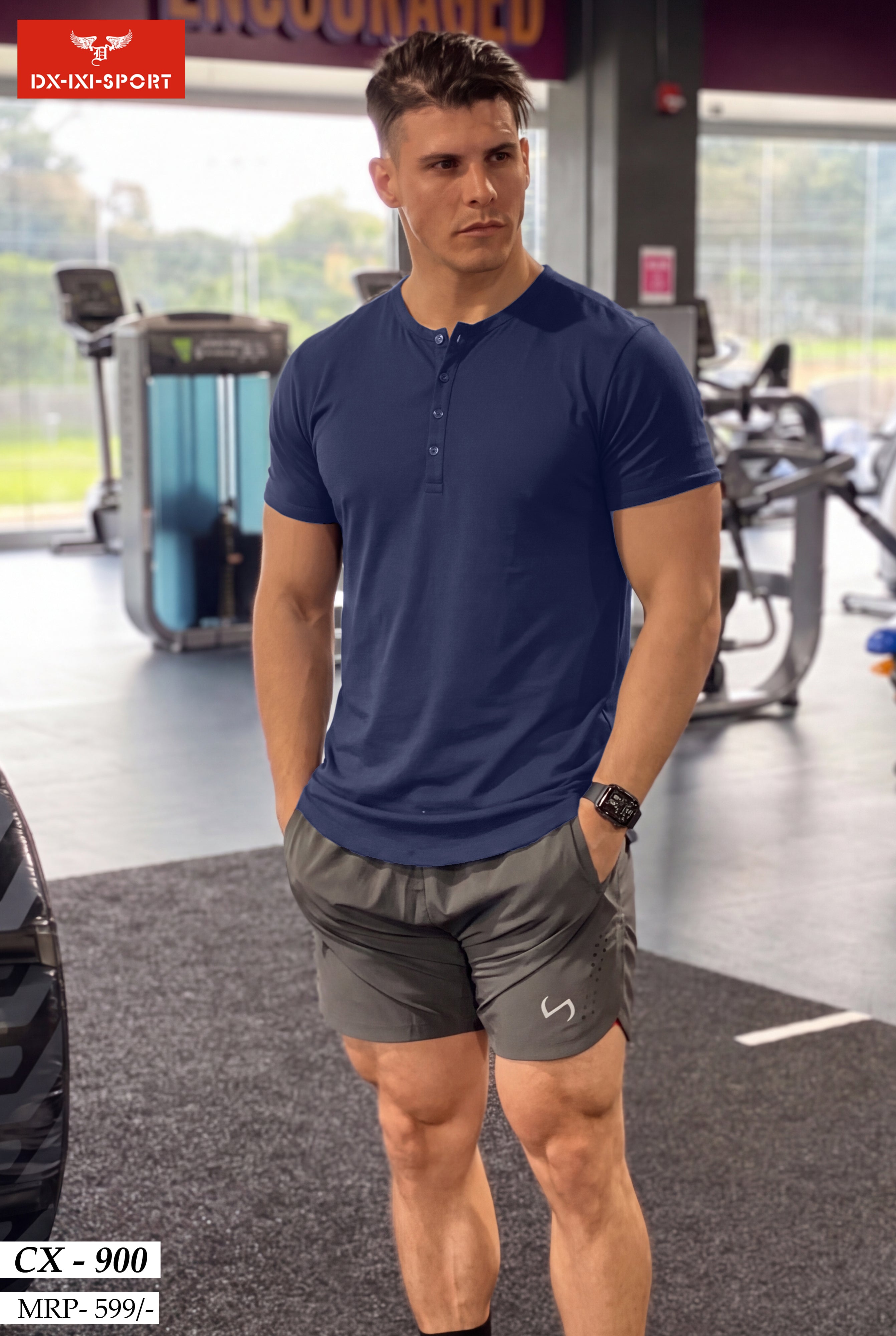 Y-NECK HALF SLEEVES T-SHIRT (CX-900)
