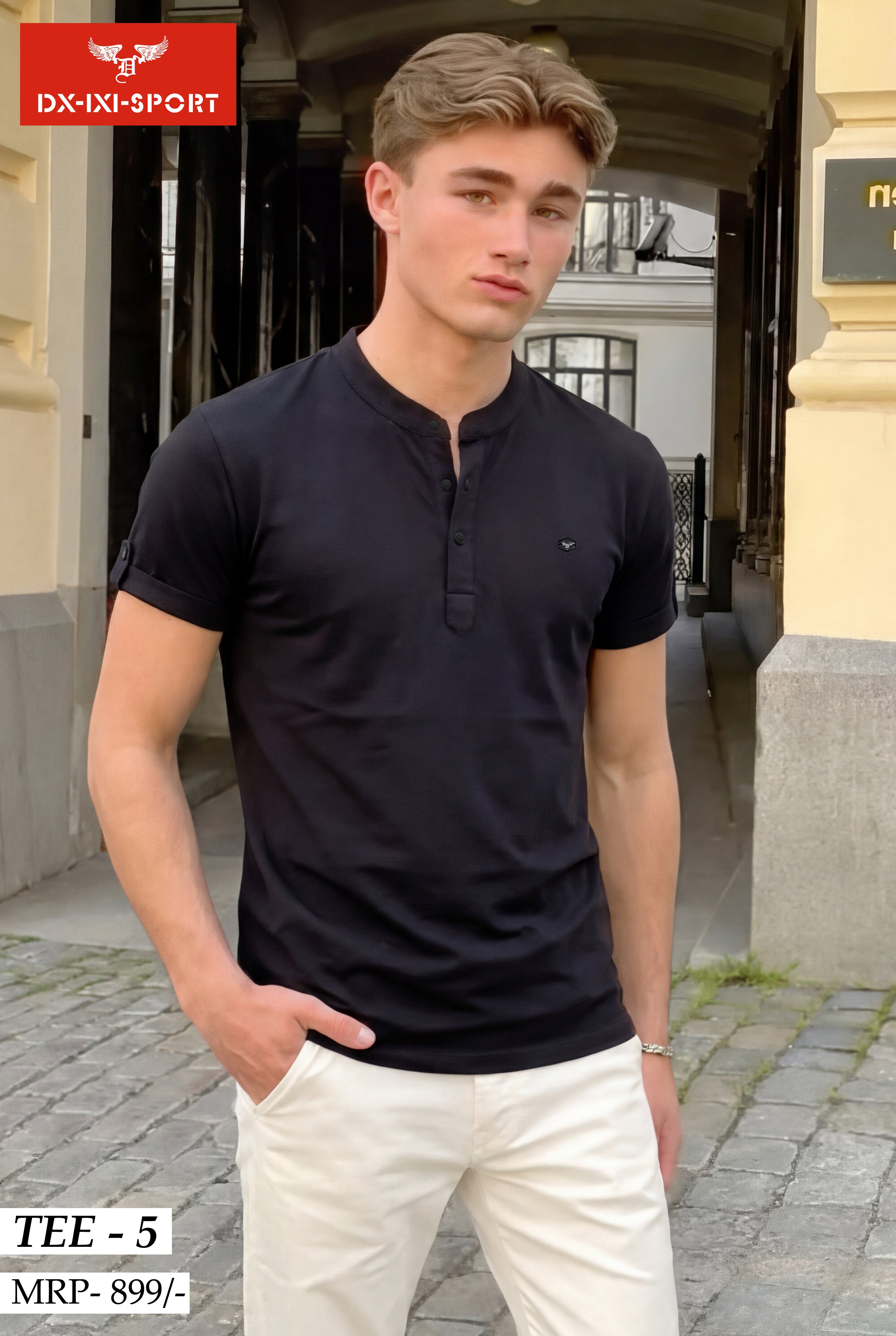 BAN COLLAR T-SHIRT (TEE-5)