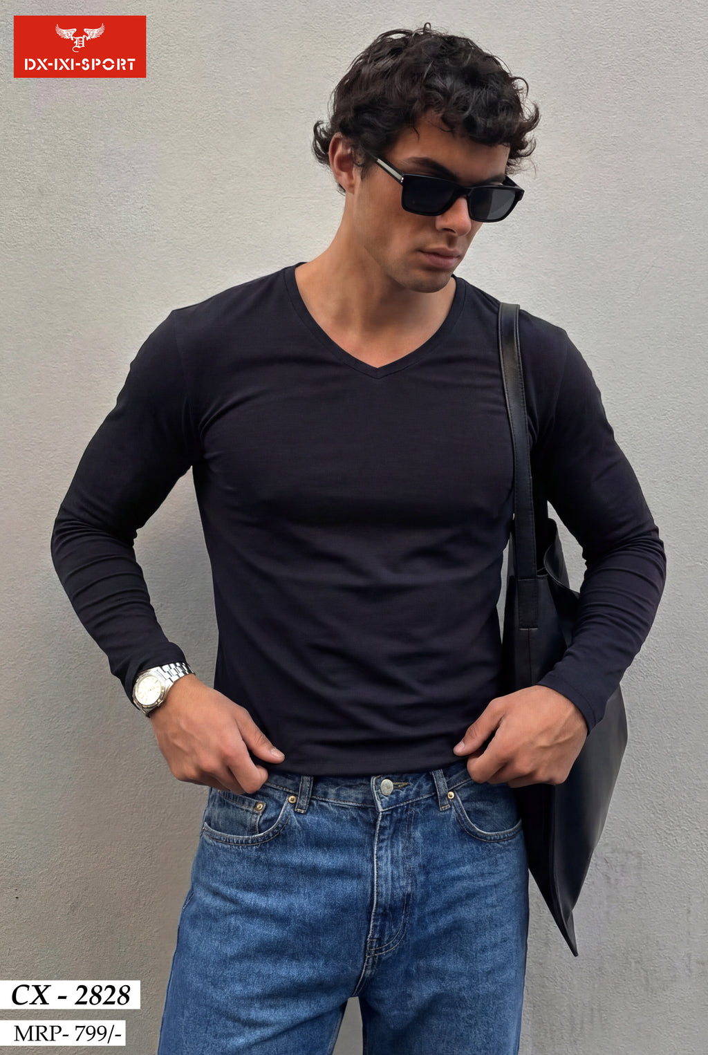 V NECK FULL SLEEVE T-SHIRT (CX-2828)