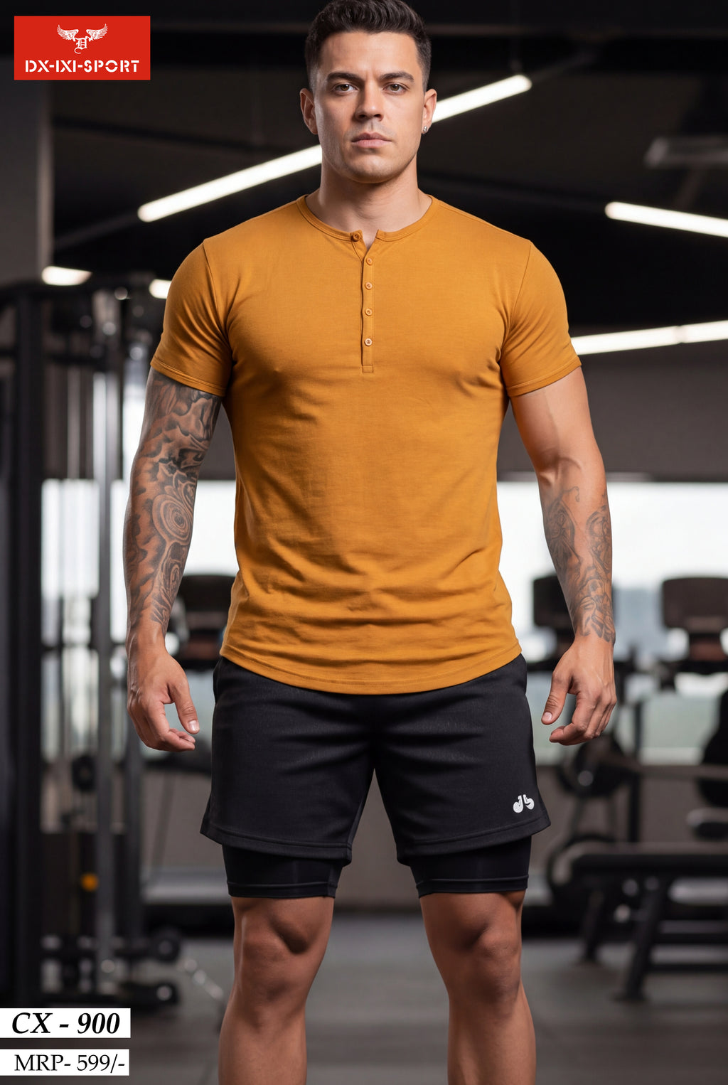 Y-NECK HALF SLEEVES T-SHIRT (CX-900)