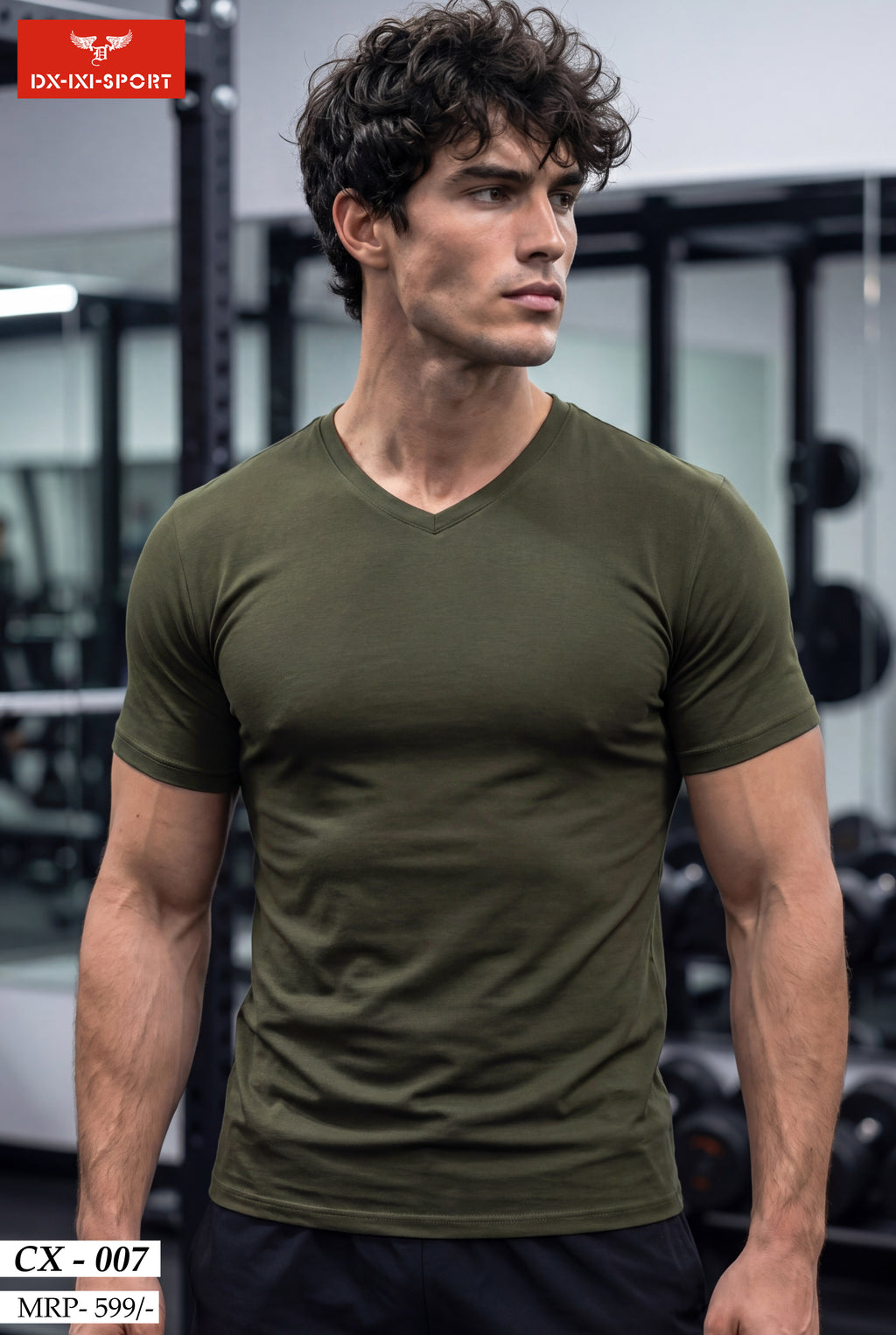 V-NECK HALF SLEEVES T-SHIRT (CX-007)