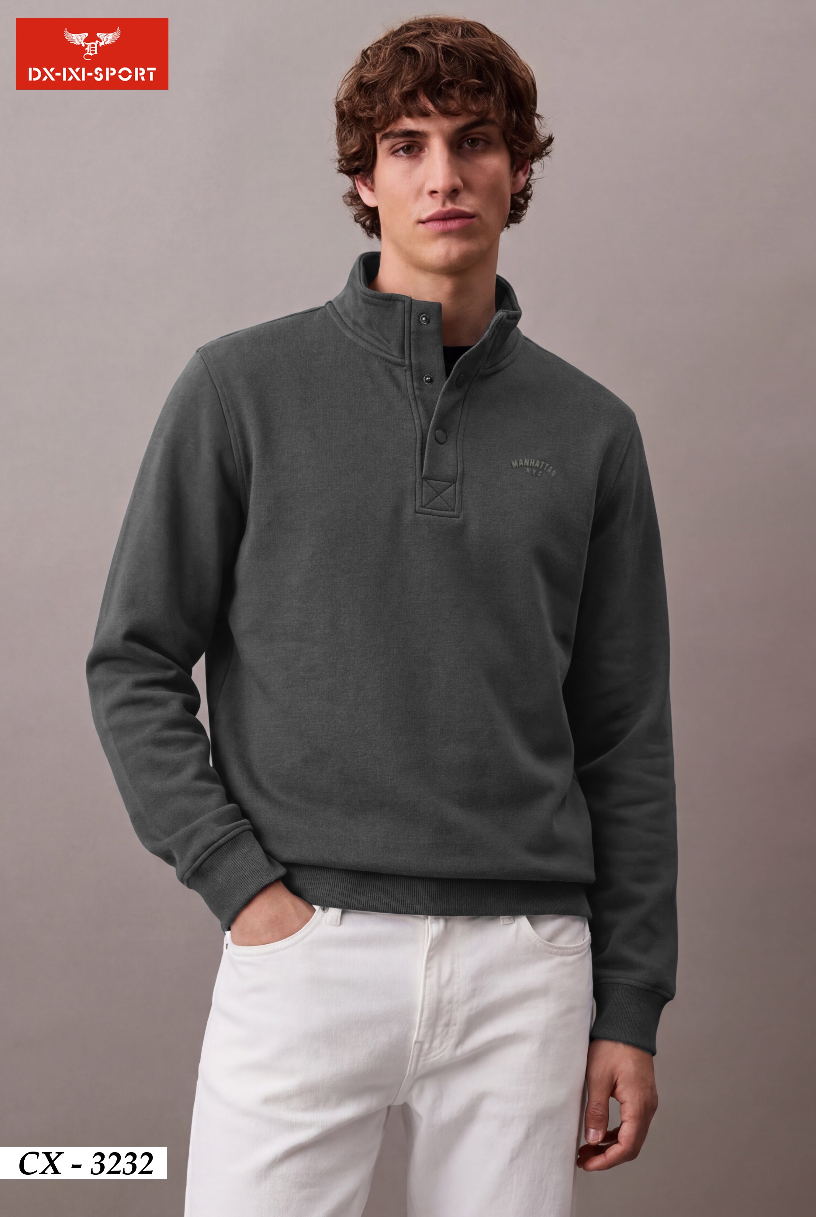 THREE BUTTONED SWEATSHIRT (CX-3232)