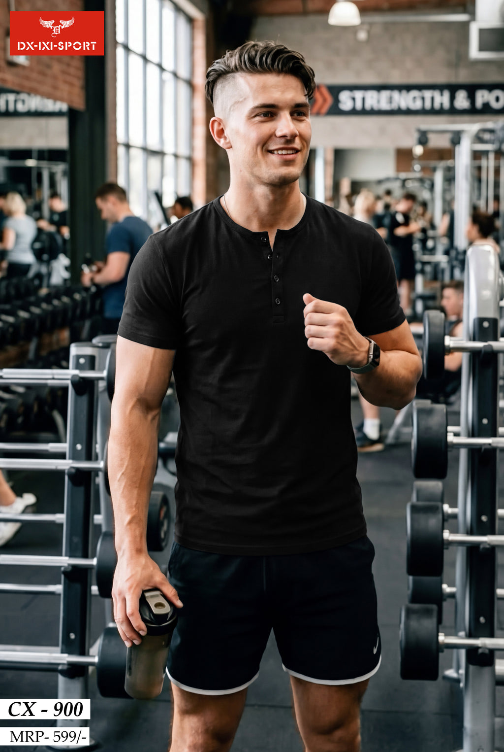 Y-NECK HALF SLEEVES T-SHIRT (CX-900)