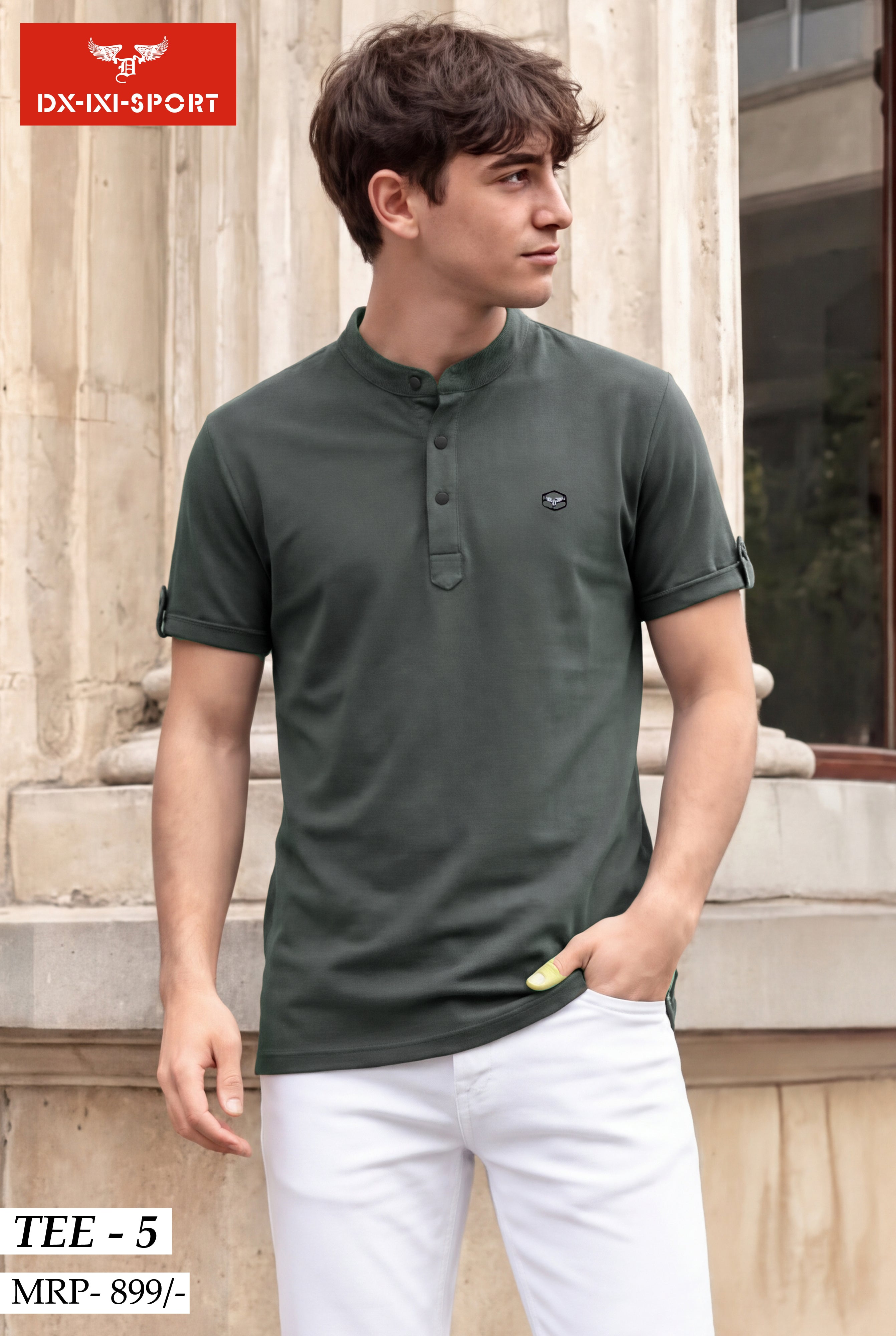 BAN COLLAR T-SHIRT (TEE-5)