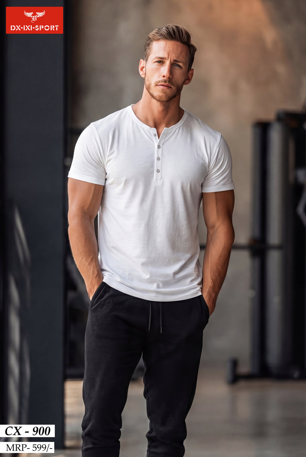 Y-NECK HALF SLEEVES T-SHIRT (CX-900)