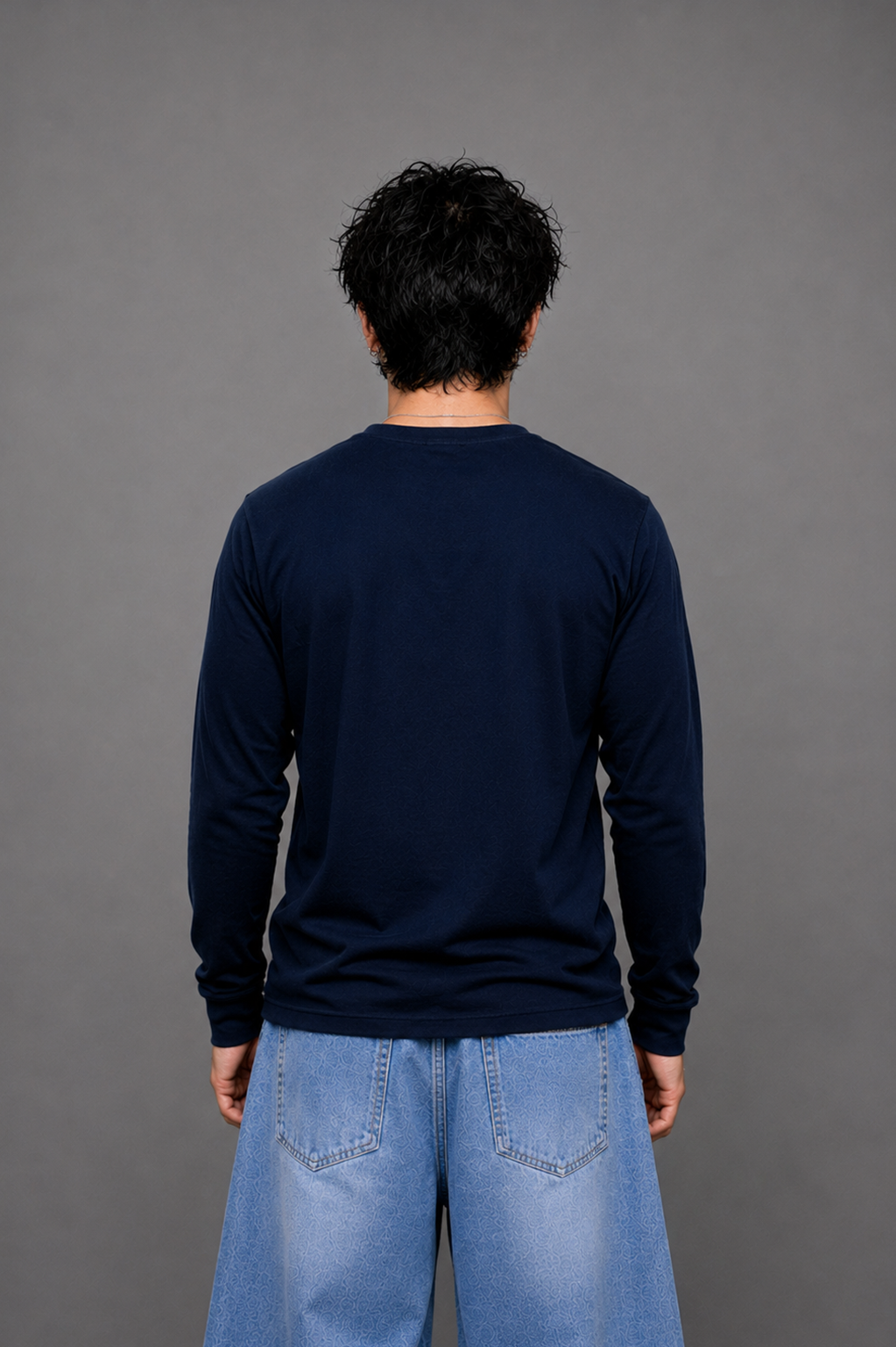 Ribbed Henley Full Sleeve T-Shirt