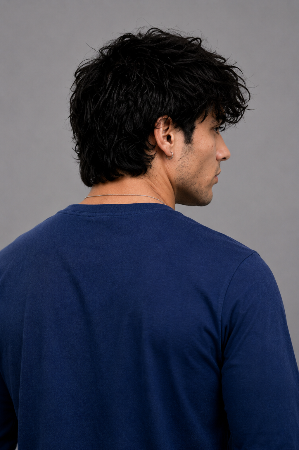 Ribbed Henley Full Sleeve T-Shirt