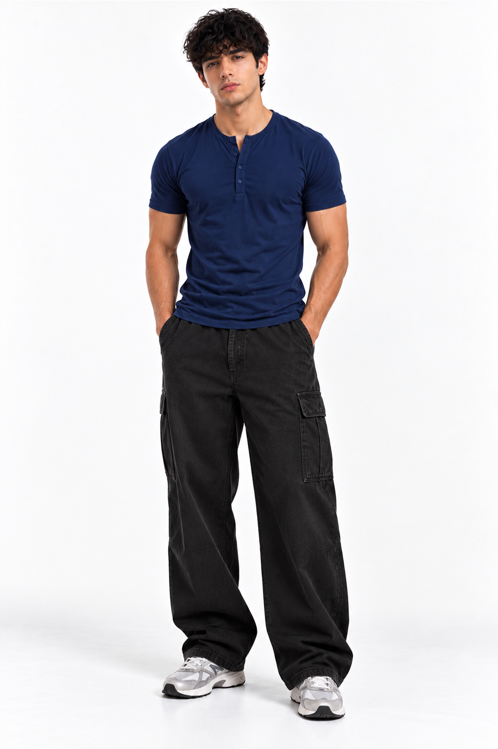 HENLEY NECK HALF SLEEVES T-SHIRT (CX-900)