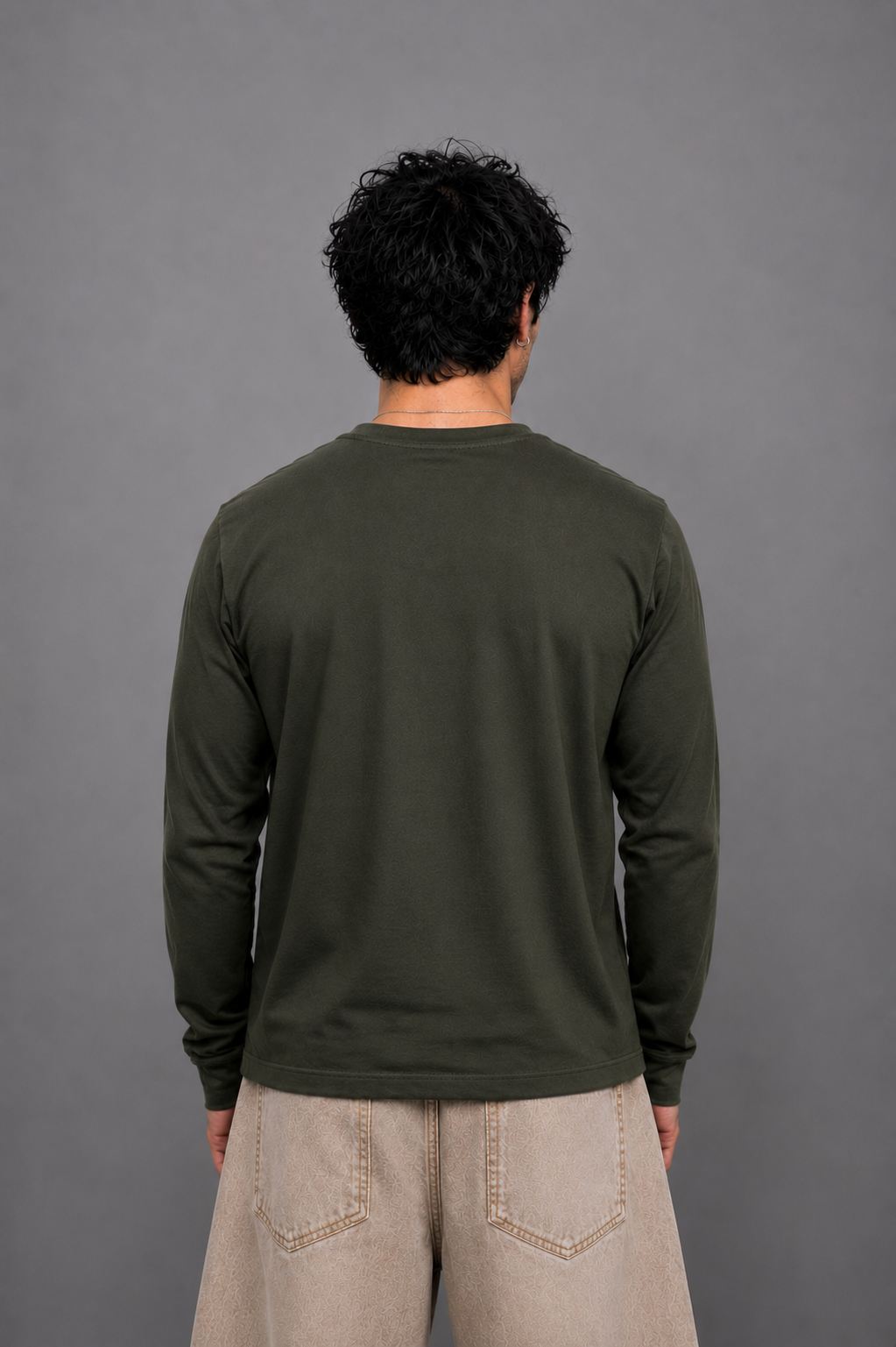 Ribbed Henley Full Sleeve T-Shirt