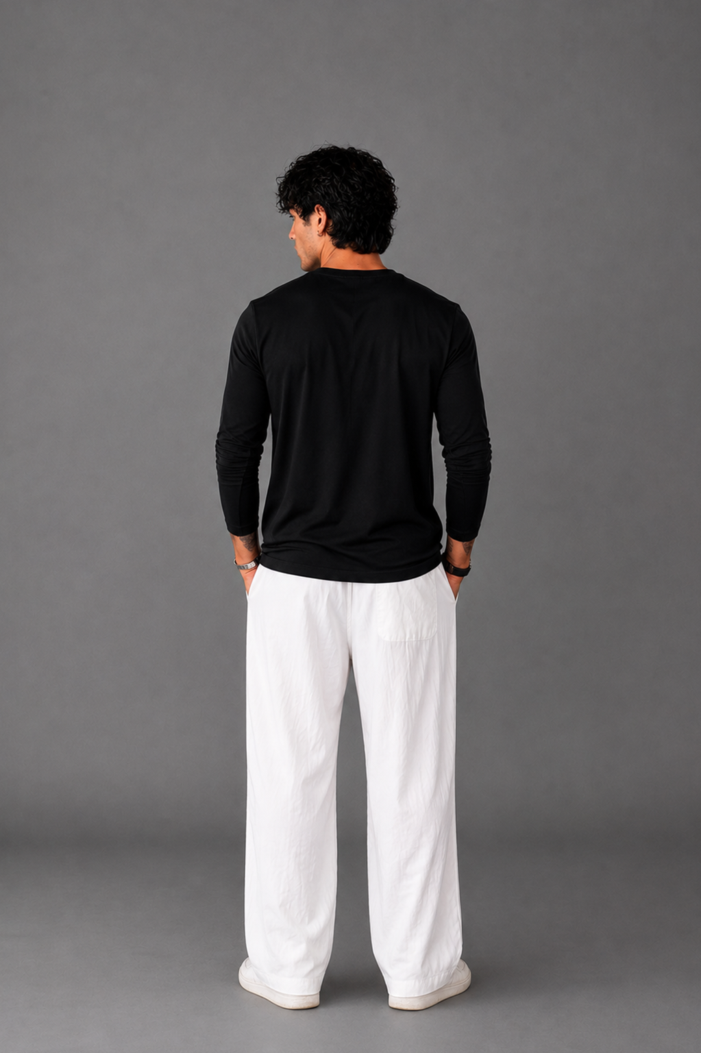 Ribbed V-Neck Basic Tee