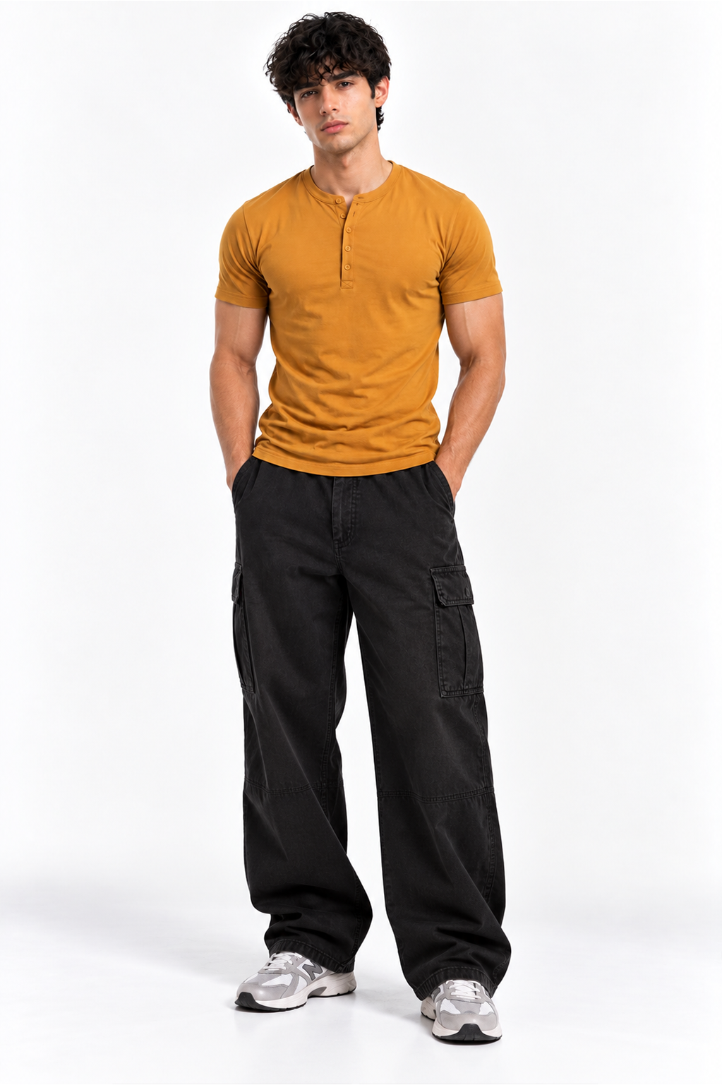 HENLEY NECK HALF SLEEVES T-SHIRT (CX-900)