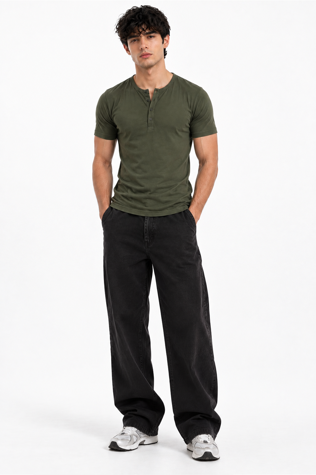 HENLEY NECK HALF SLEEVES T-SHIRT (CX-900)