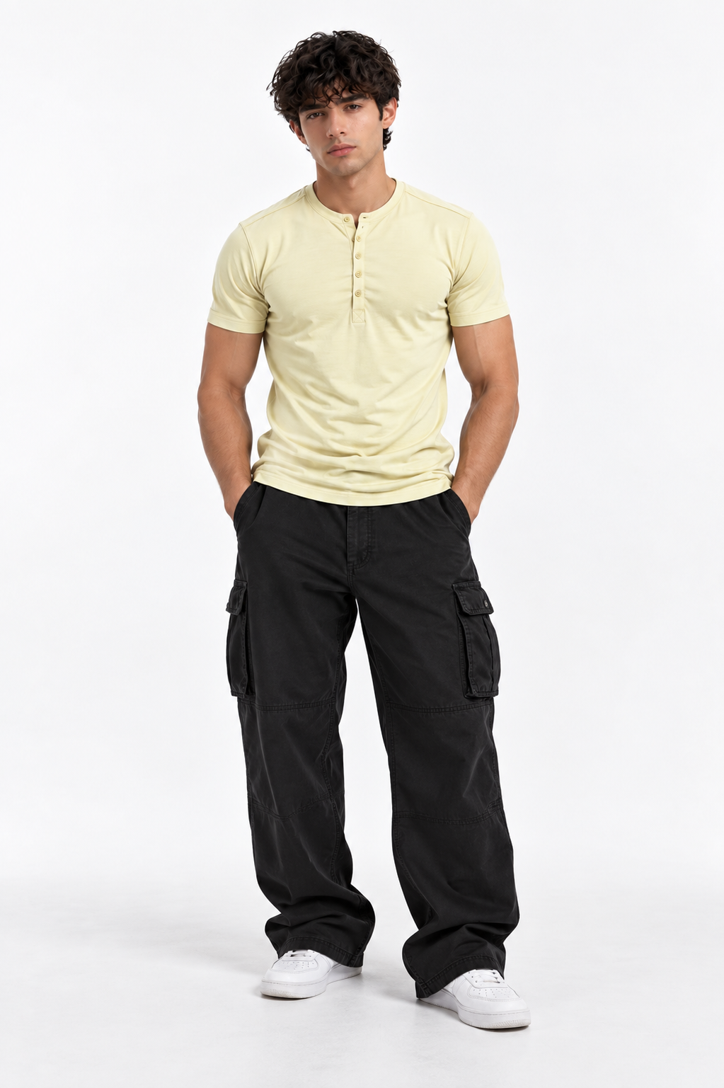 HENLEY NECK HALF SLEEVES T-SHIRT (CX-900)