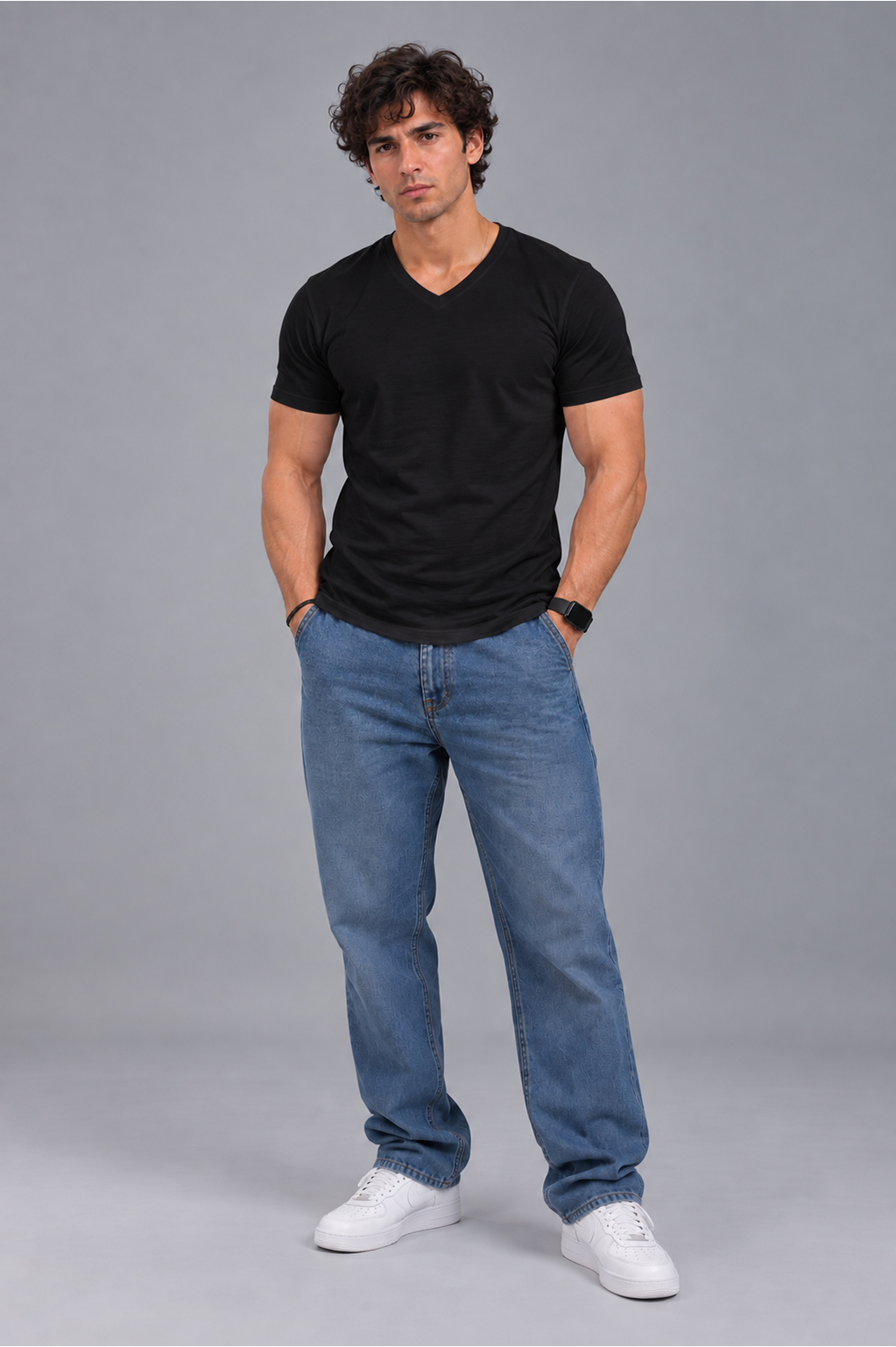 V Neck Half Sleeves T-shirt