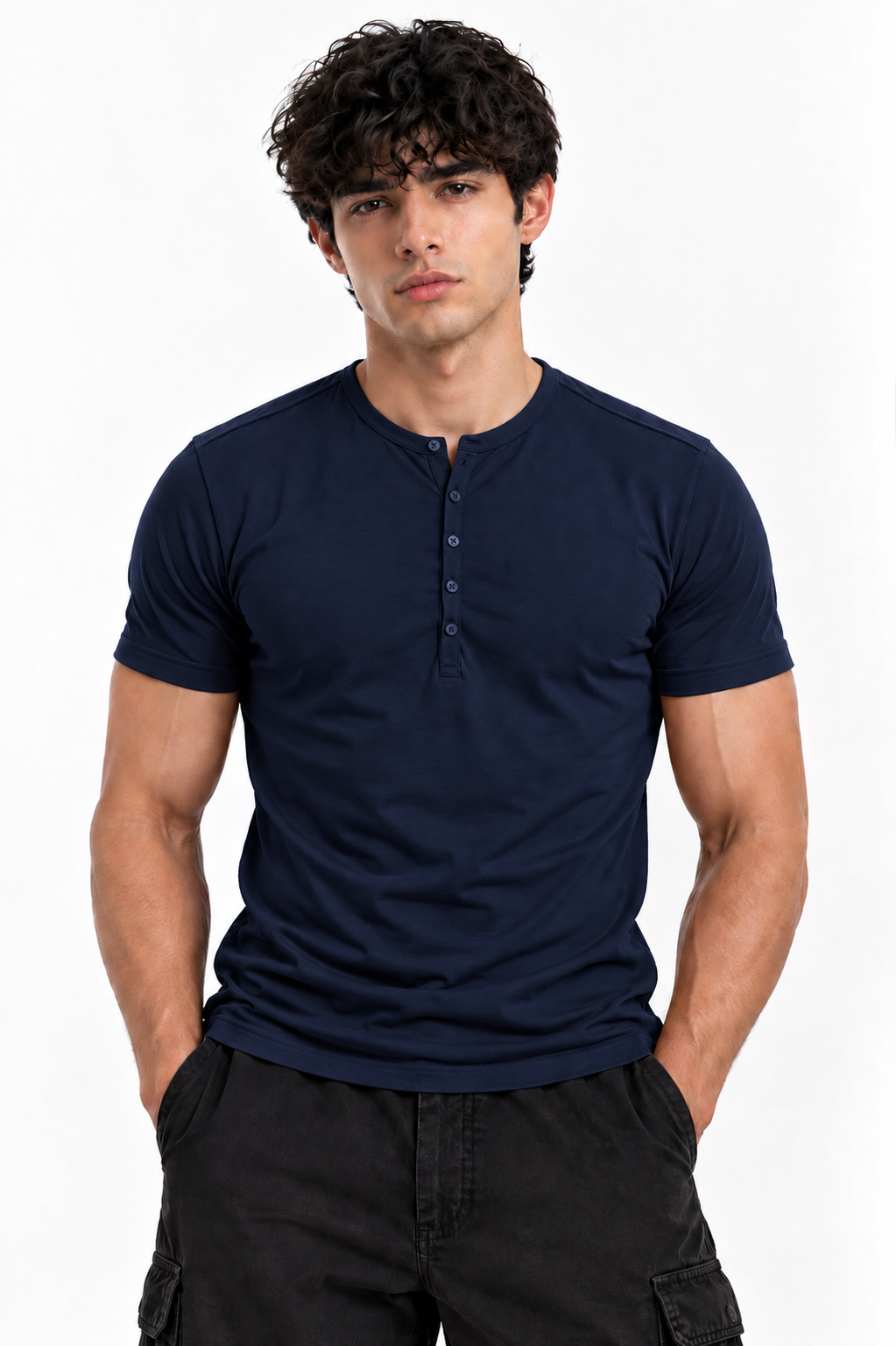 HENLEY NECK HALF SLEEVES T-SHIRT (CX-900)