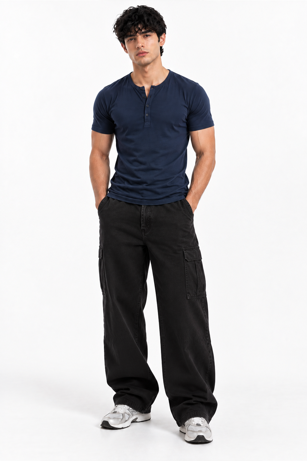 HENLEY NECK HALF SLEEVES T-SHIRT (CX-900)