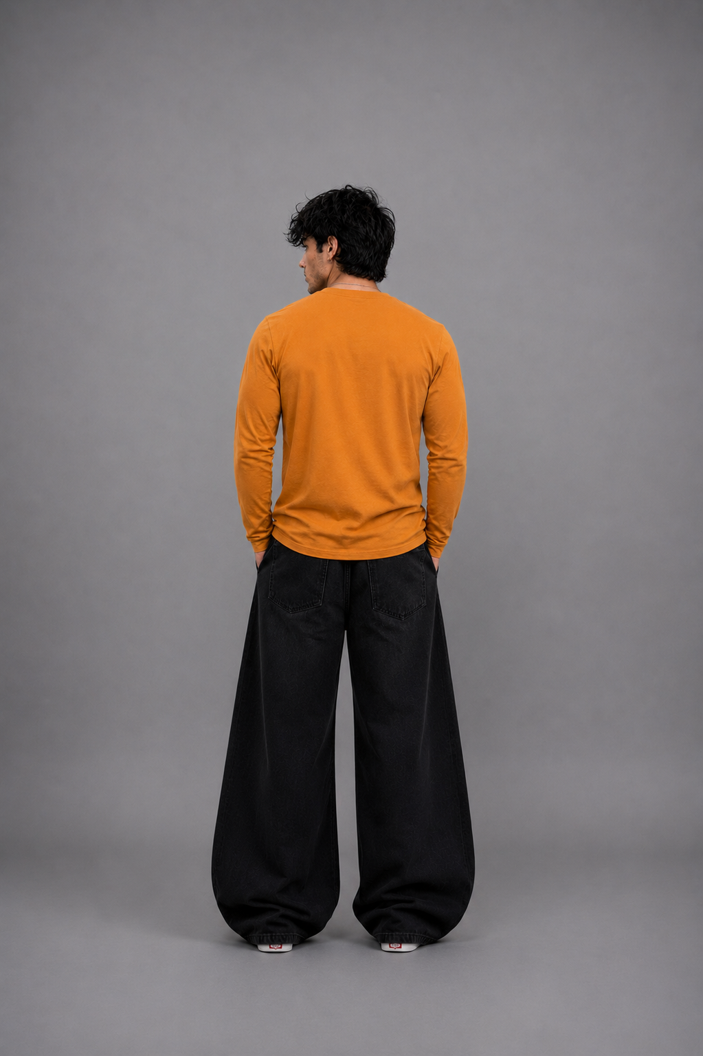 Ribbed Henley Full Sleeve T-Shirt