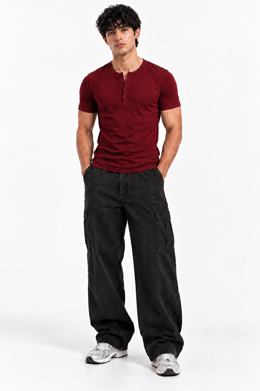 HENLEY NECK HALF SLEEVES T-SHIRT (CX-900)