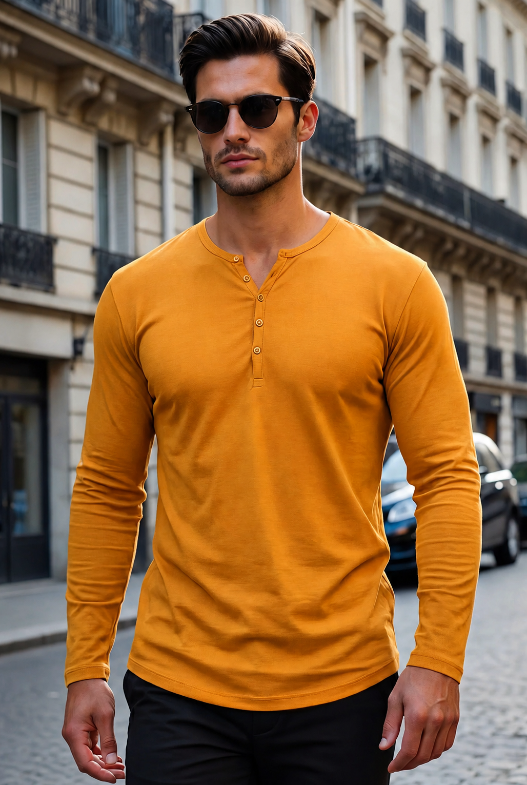 HENLEY NECK FULLSLEEVE T-SHIRT (CX-2727)