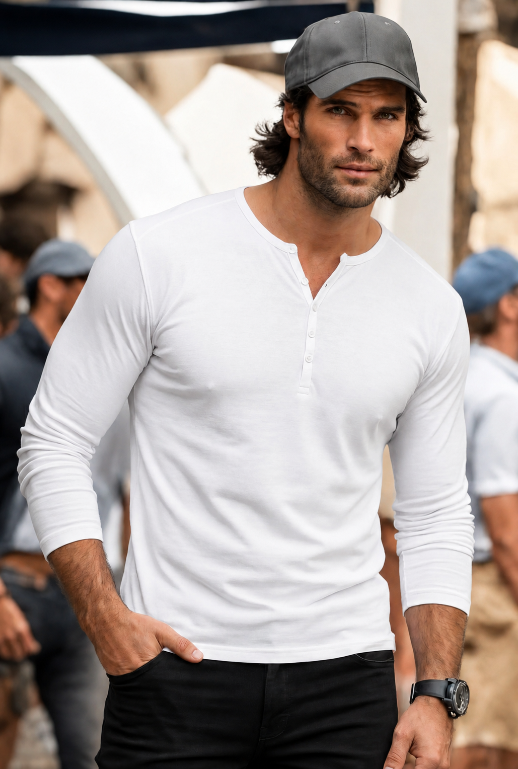 HENLEY NECK FULLSLEEVE T-SHIRT (CX-2727)