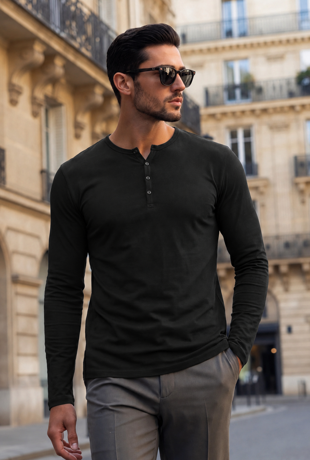 HENLEY NECK FULLSLEEVE T-SHIRT (CX-2727)