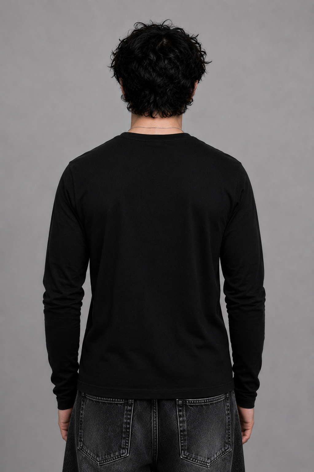 Ribbed Henley Full Sleeve T-Shirt