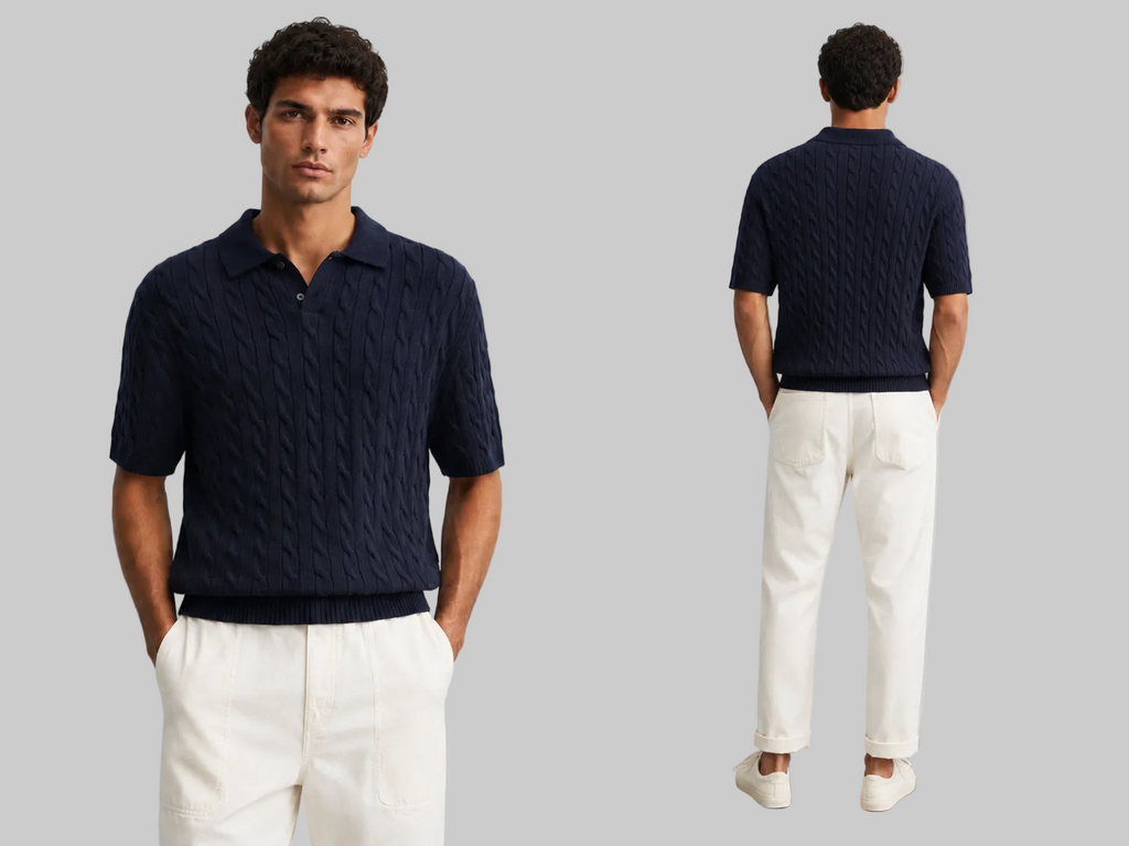Cable Knit Polo