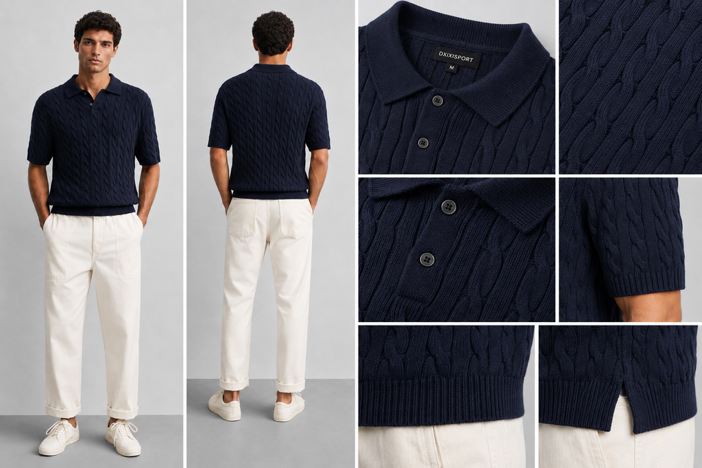 Cable Knit Polo