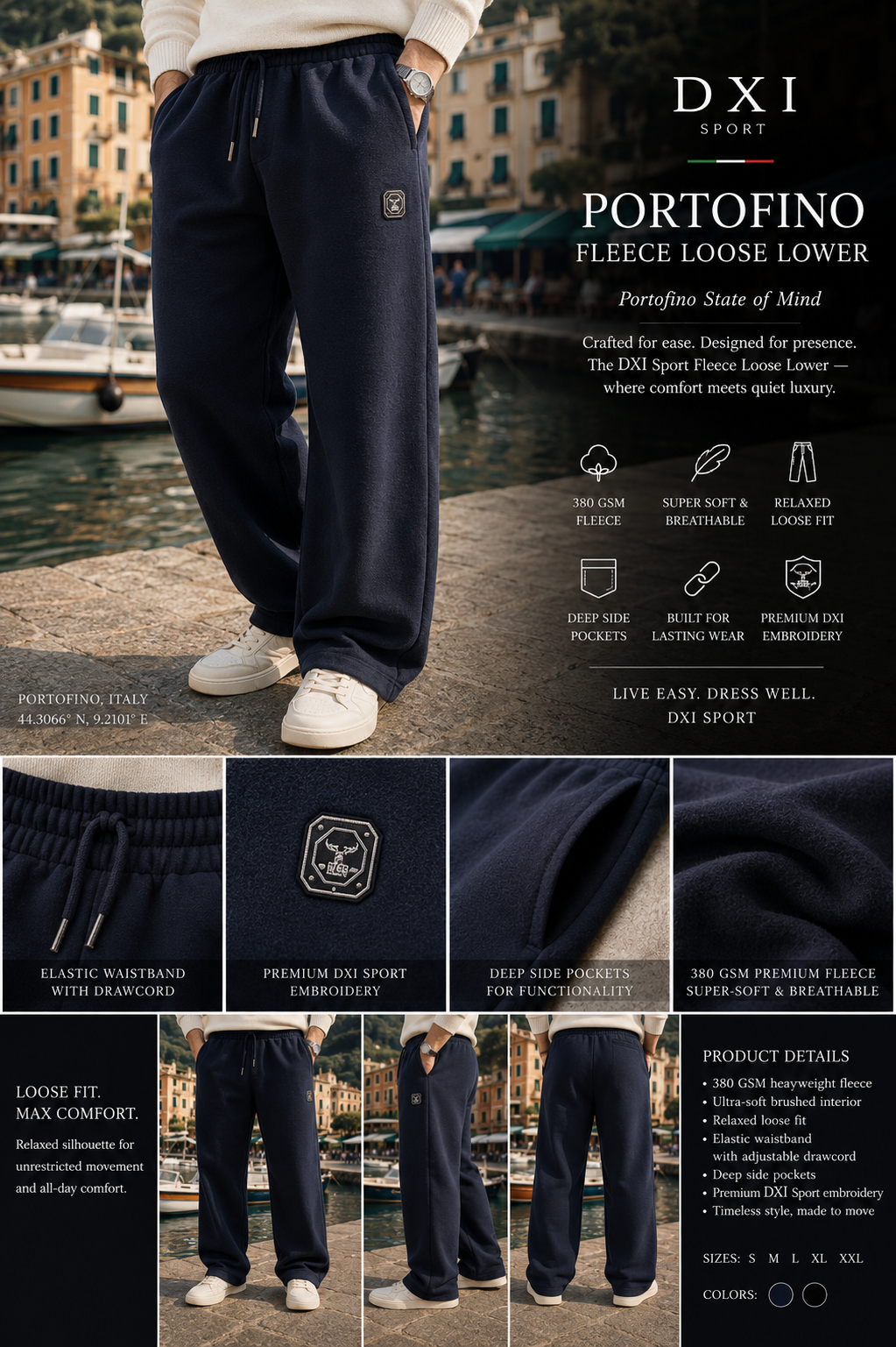 PORTOFINO FLEECE LOOSE LOWER ESTD 1881