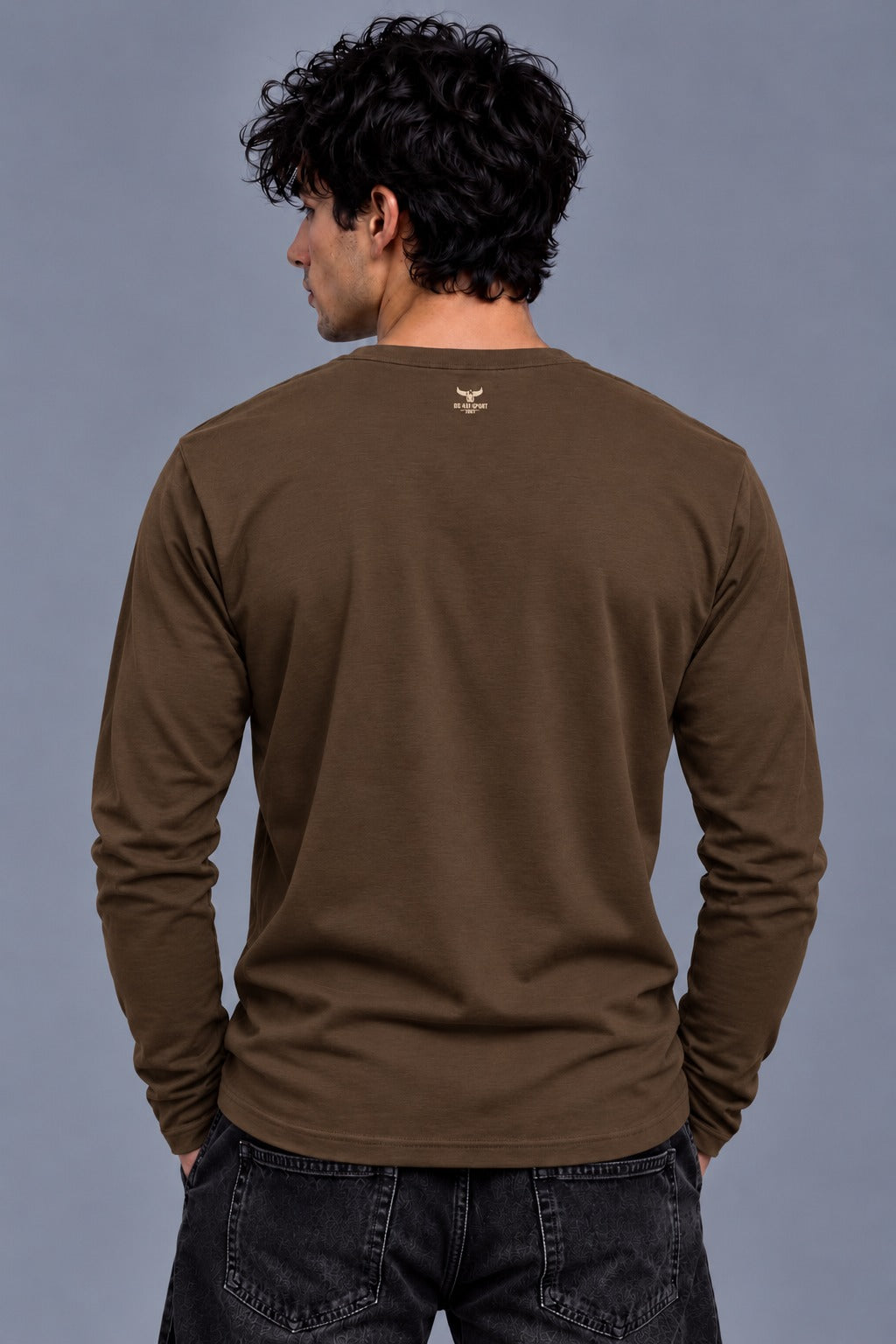 Ribbed Henley Full Sleeve T-Shirt