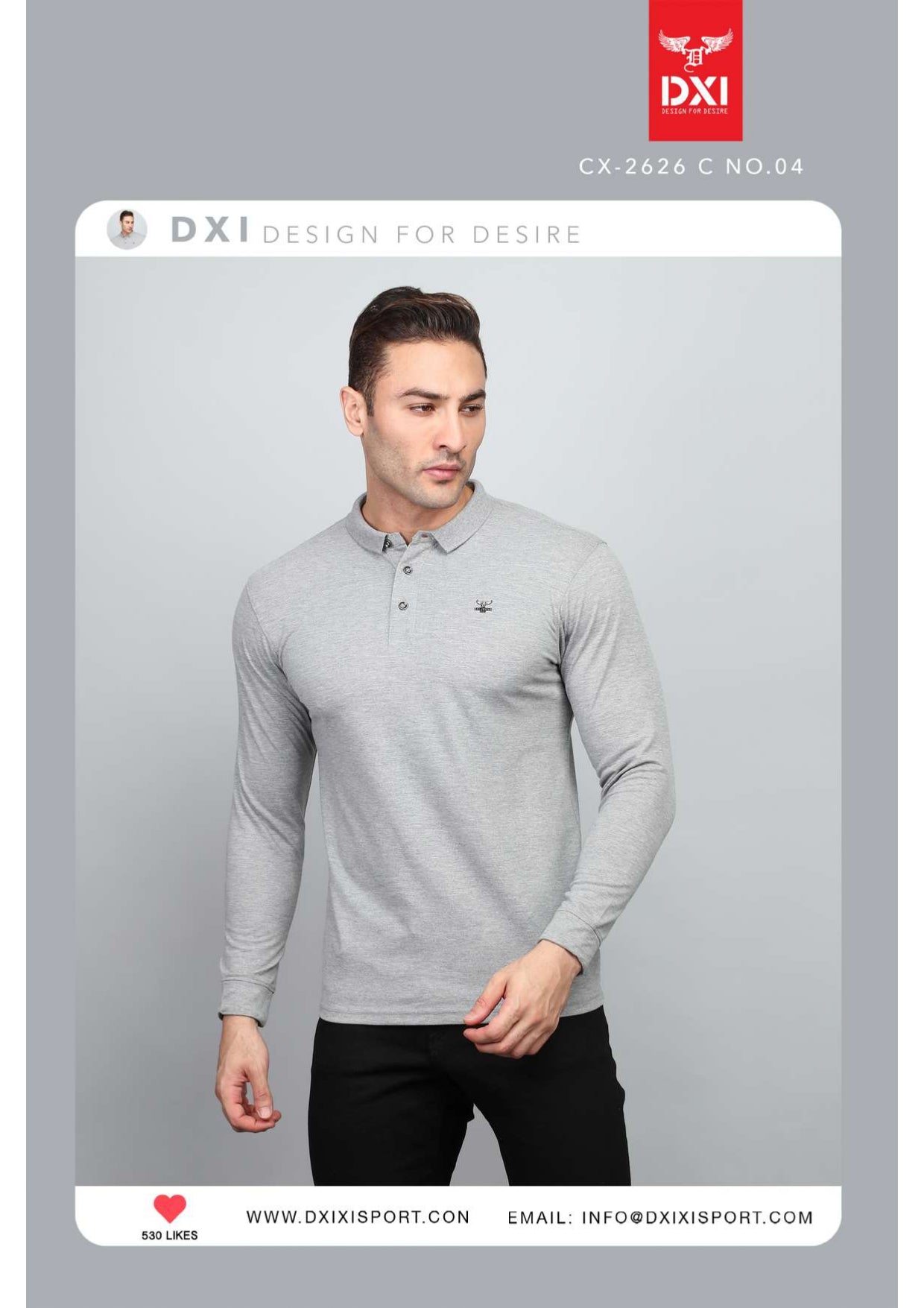 Collar Full Sleeve T-Shirt (CX-2626)