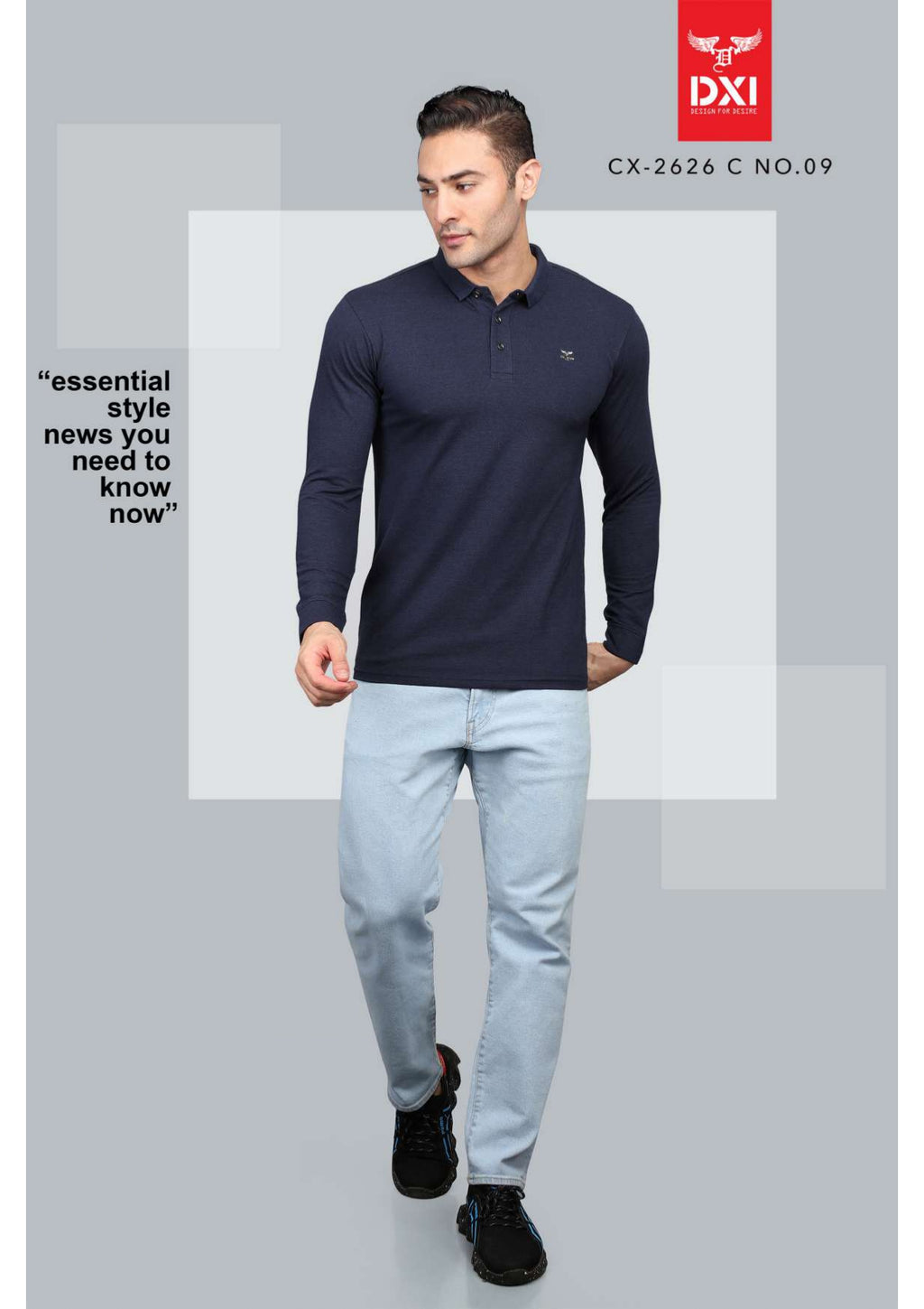 Collar Full Sleeve T-Shirt (CX-2626)