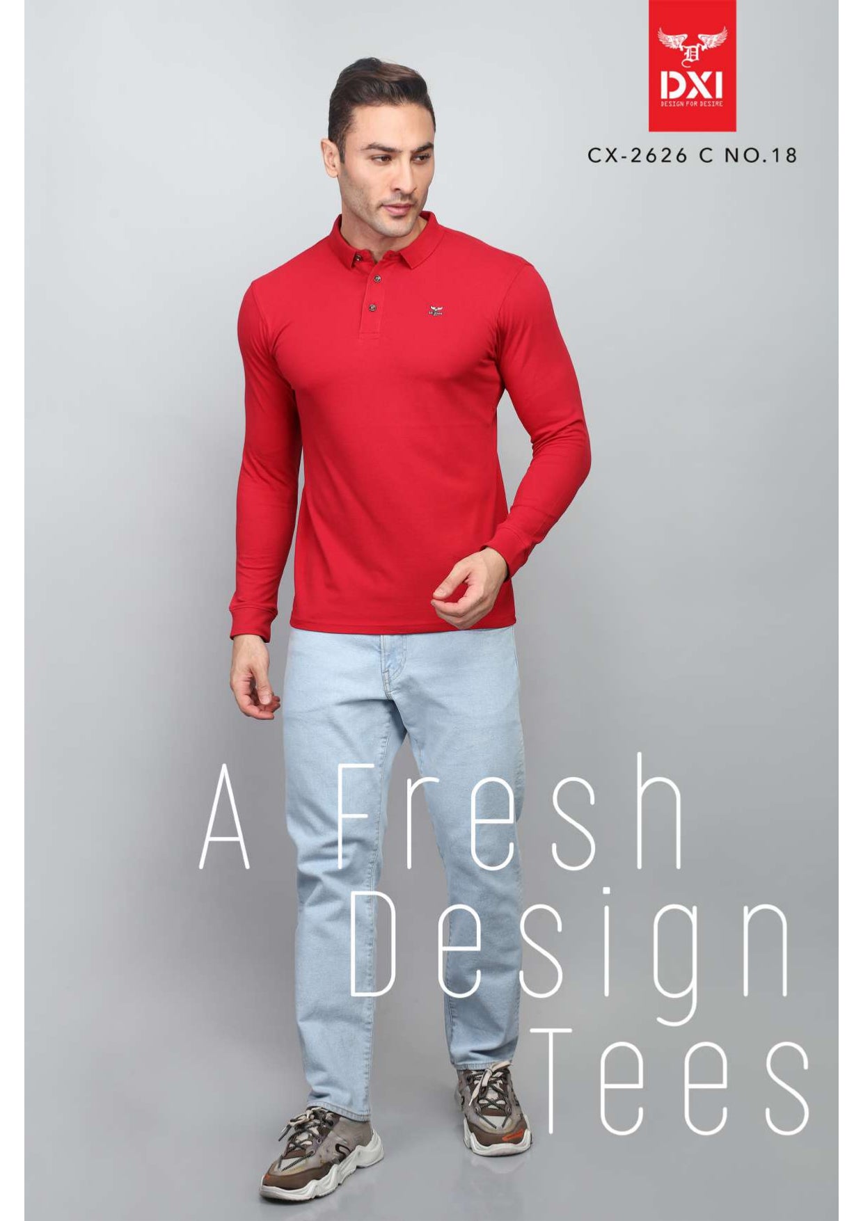 Collar Full Sleeve T-Shirt (CX-2626)