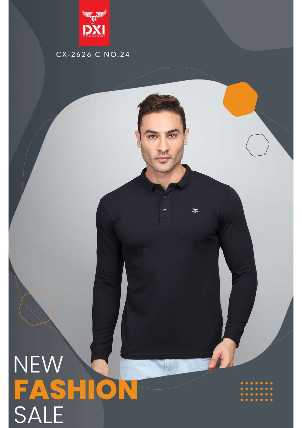 Collar Full Sleeve T-Shirt (CX-2626)