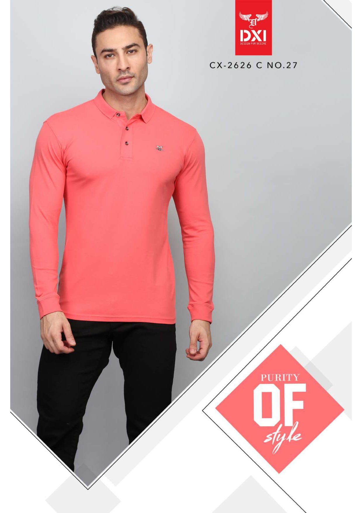 Collar Full Sleeve T-Shirt (CX-2626)