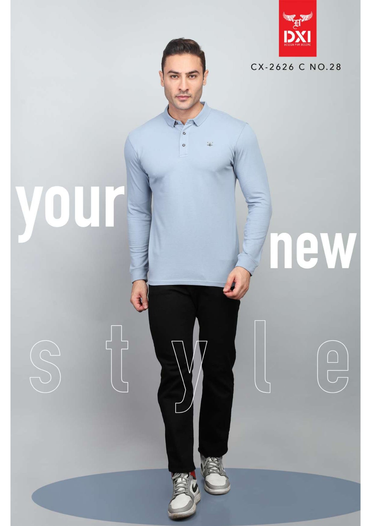 Collar Full Sleeve T-Shirt (CX-2626)