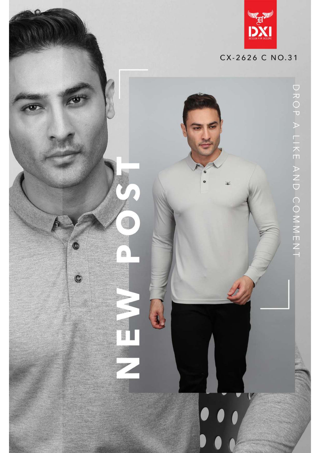 Collar Full Sleeve T-Shirt (CX-2626)