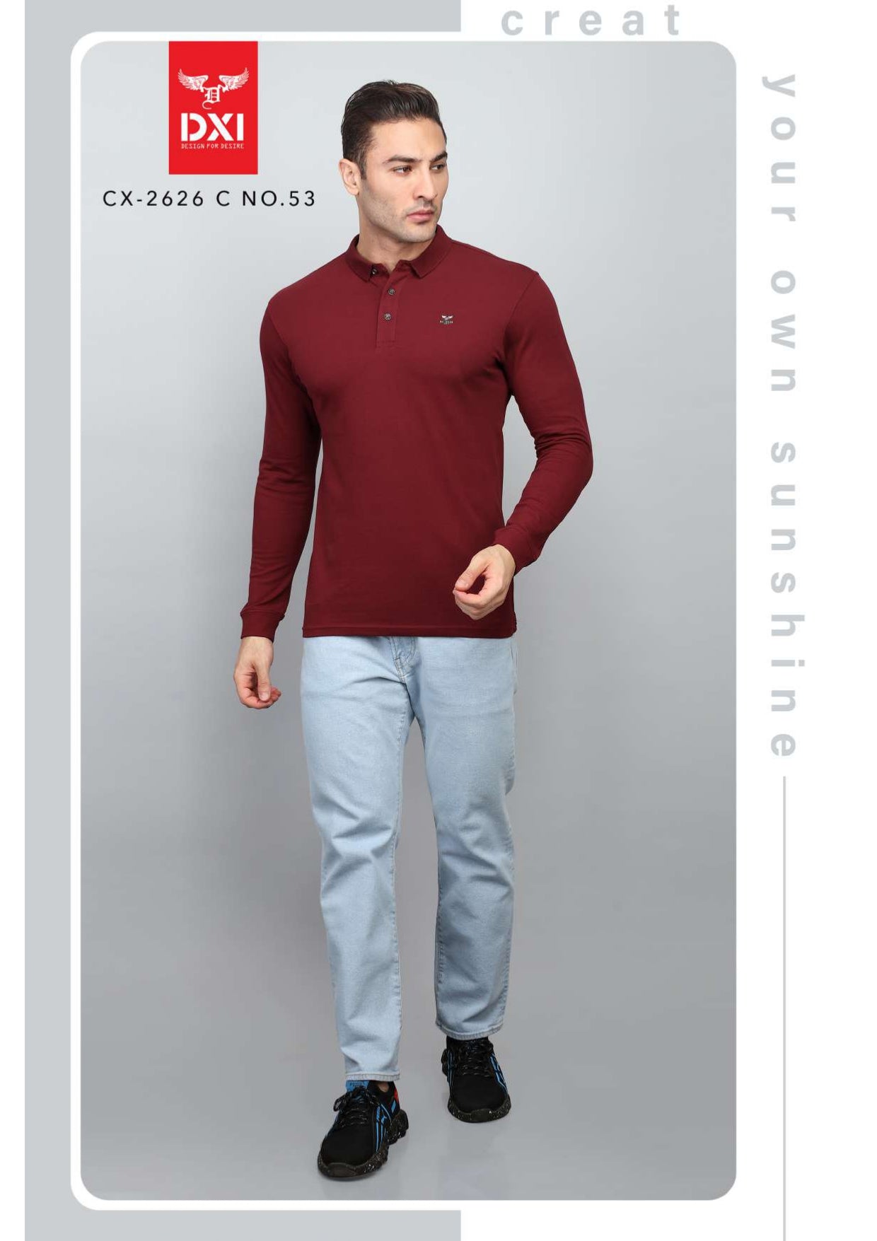 Collar Full Sleeve T-Shirt (CX-2626)