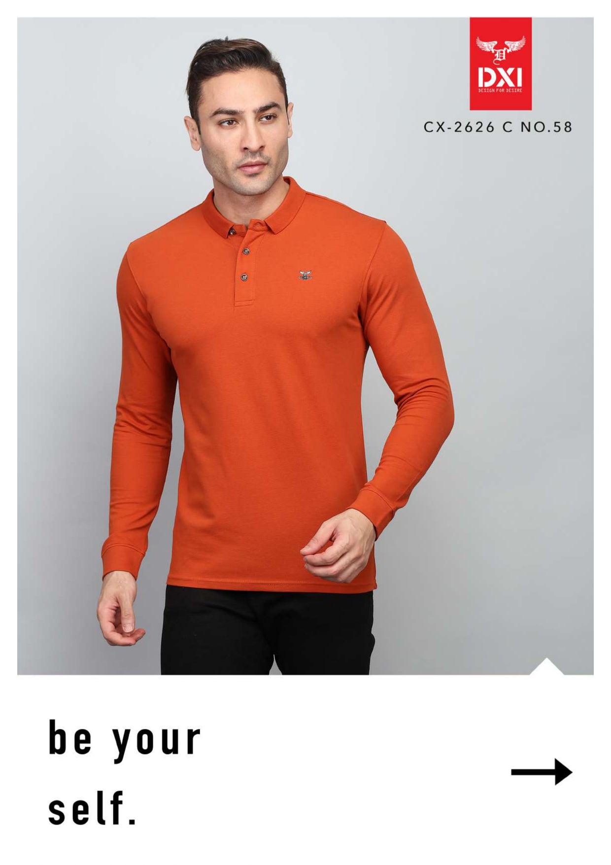 Collar Full Sleeve T-Shirt (CX-2626)