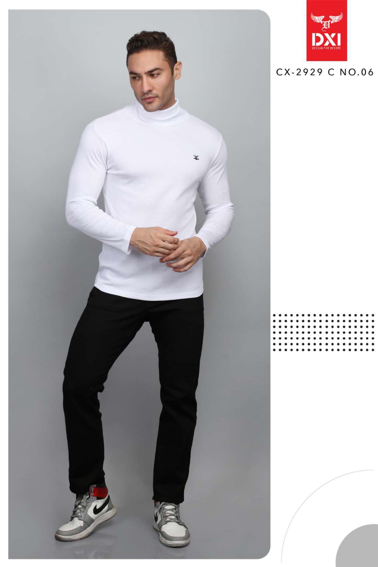 H Neck Full Sleeve T-Shirt (CX-2929)