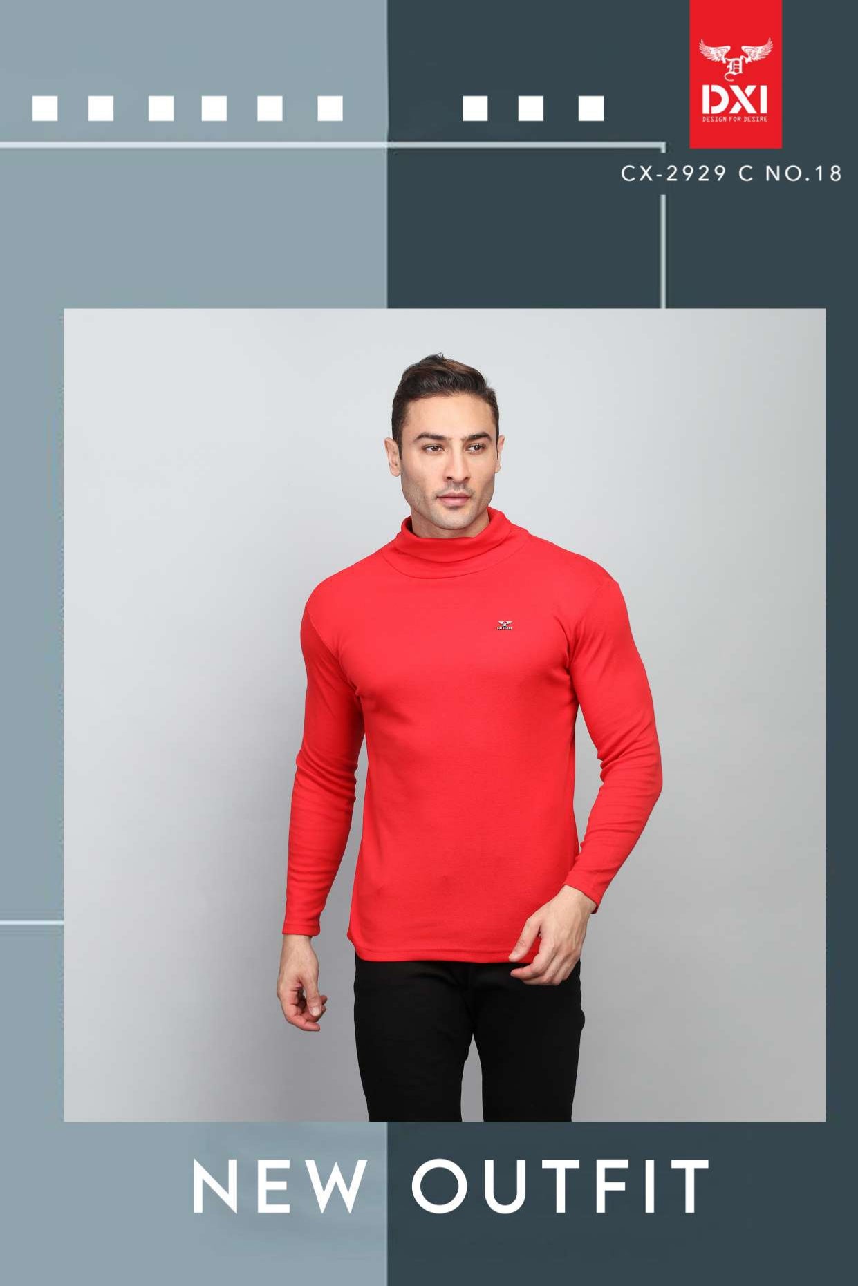 H Neck Full Sleeve T-Shirt (CX-2929)