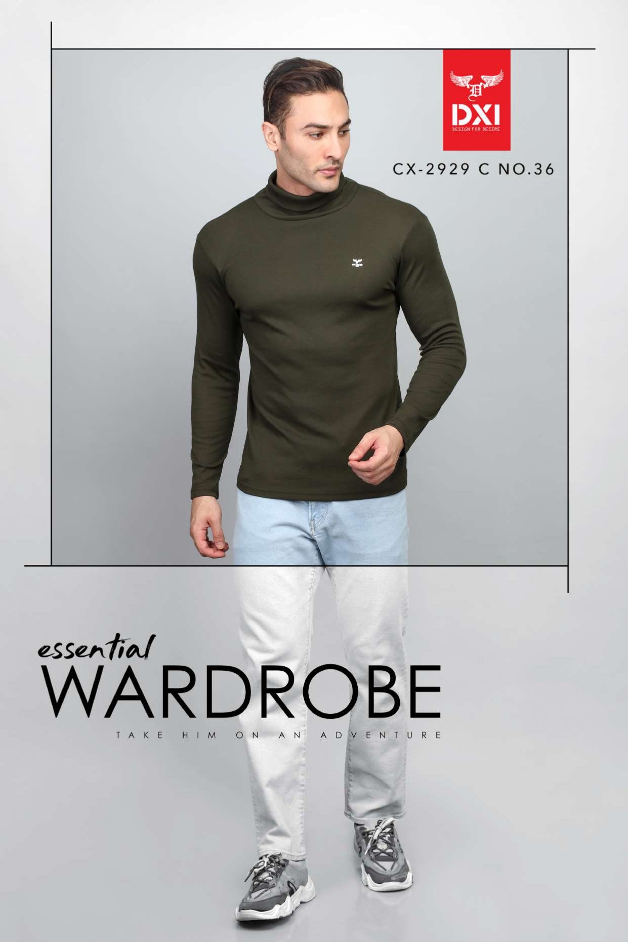 H Neck Full Sleeve T-Shirt (CX-2929)
