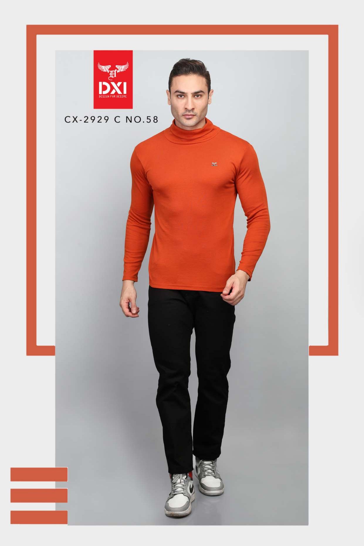 H Neck Full Sleeve T-Shirt (CX-2929)